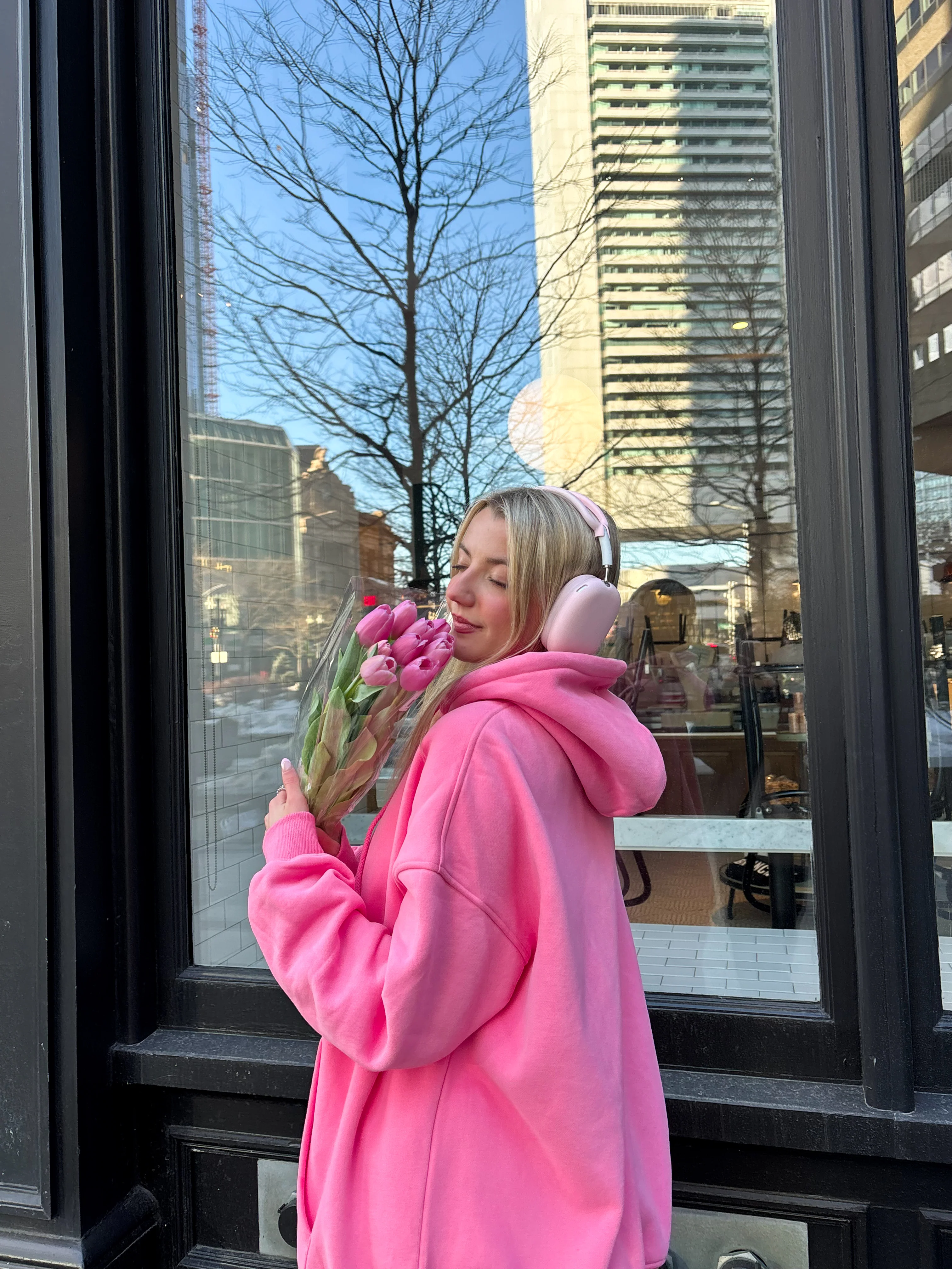 Hibiscus Pink Basic Blank Hoodie - Image 4