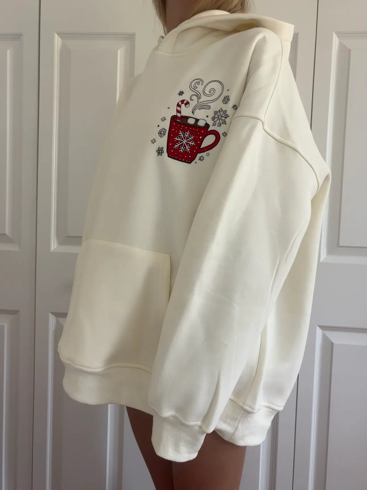 Hot Chocolate Recipe Christmas Embroider Hoodie - Image 2