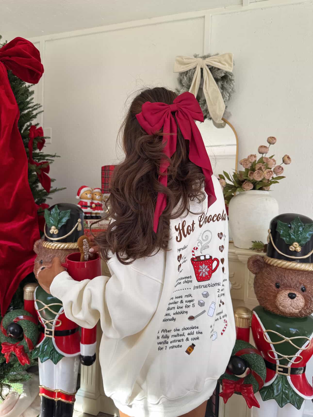 Hot Chocolate Recipe Christmas Embroider Sweatshirt - Image 10