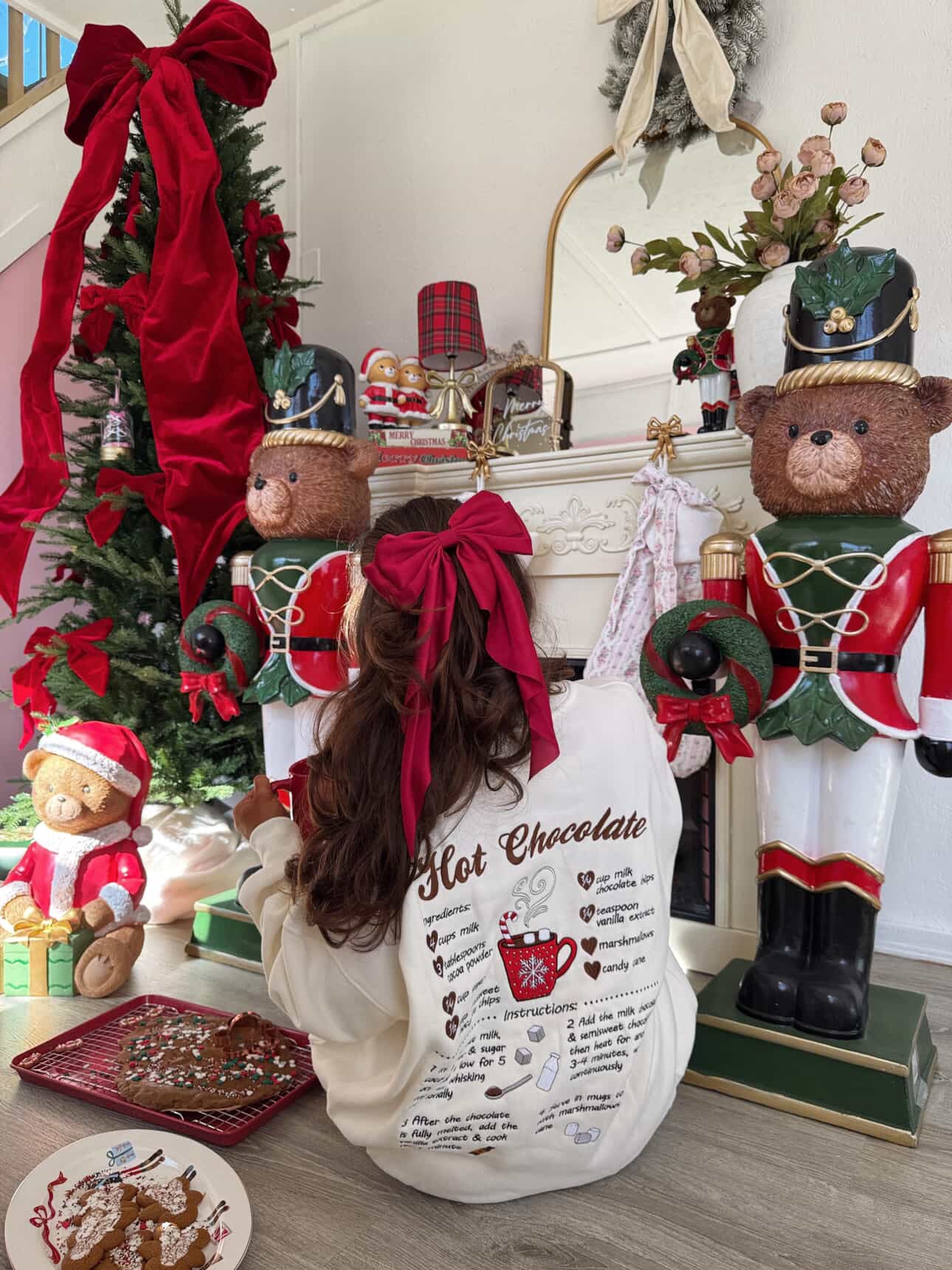 Hot Chocolate Recipe Christmas Embroider Sweatshirt - Image 11