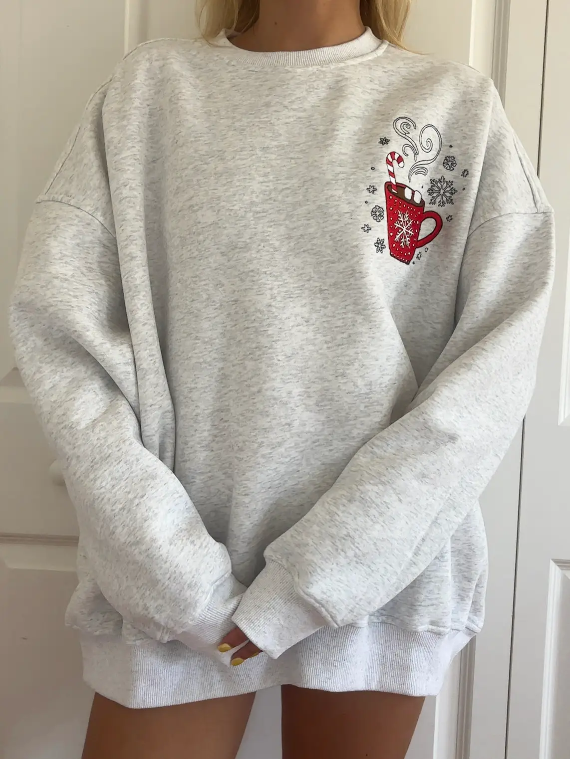 Hot Chocolate Recipe Christmas Embroider Sweatshirt - Image 2
