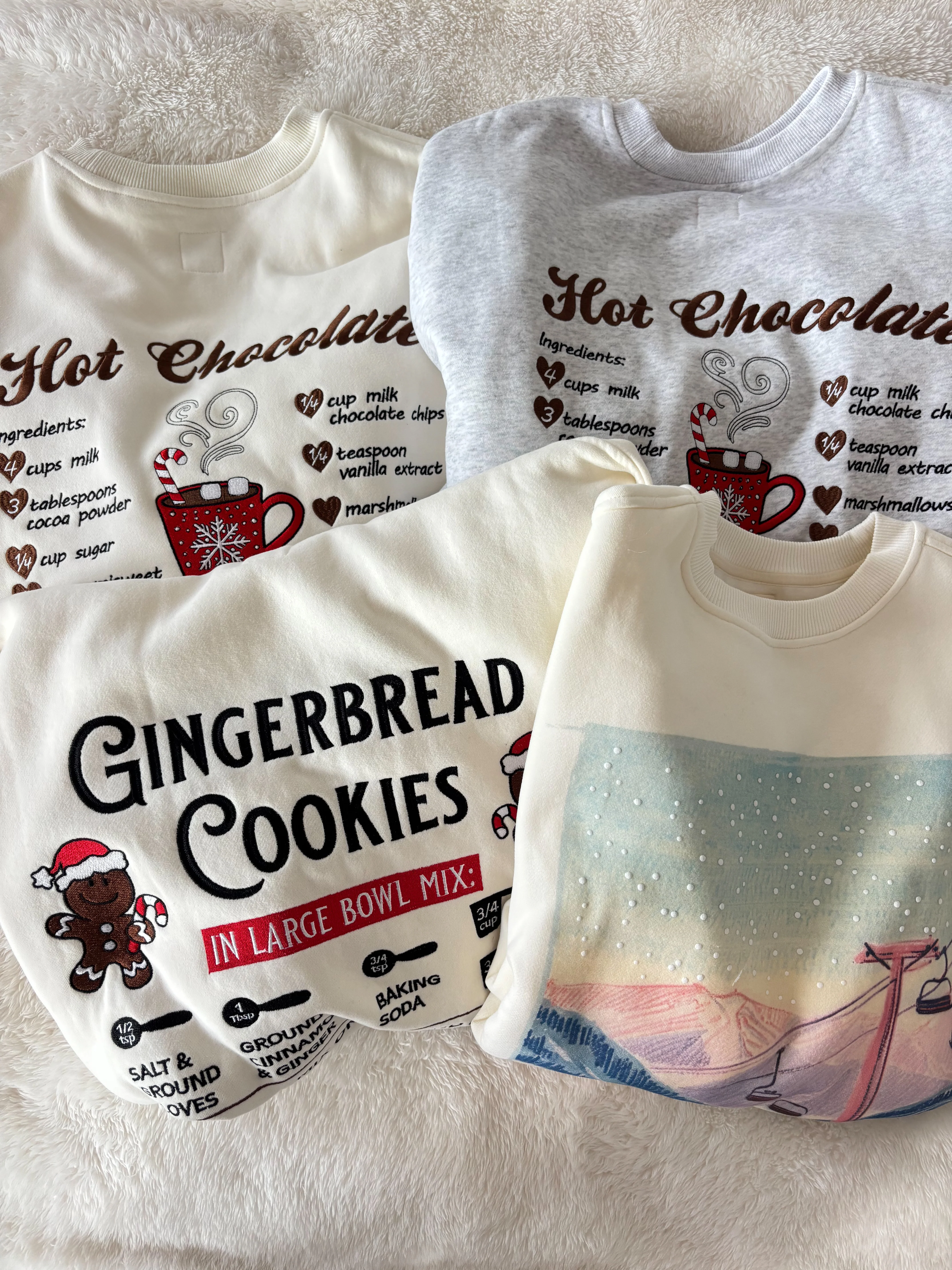 Hot Chocolate Recipe Christmas Embroider Sweatshirt - Image 9