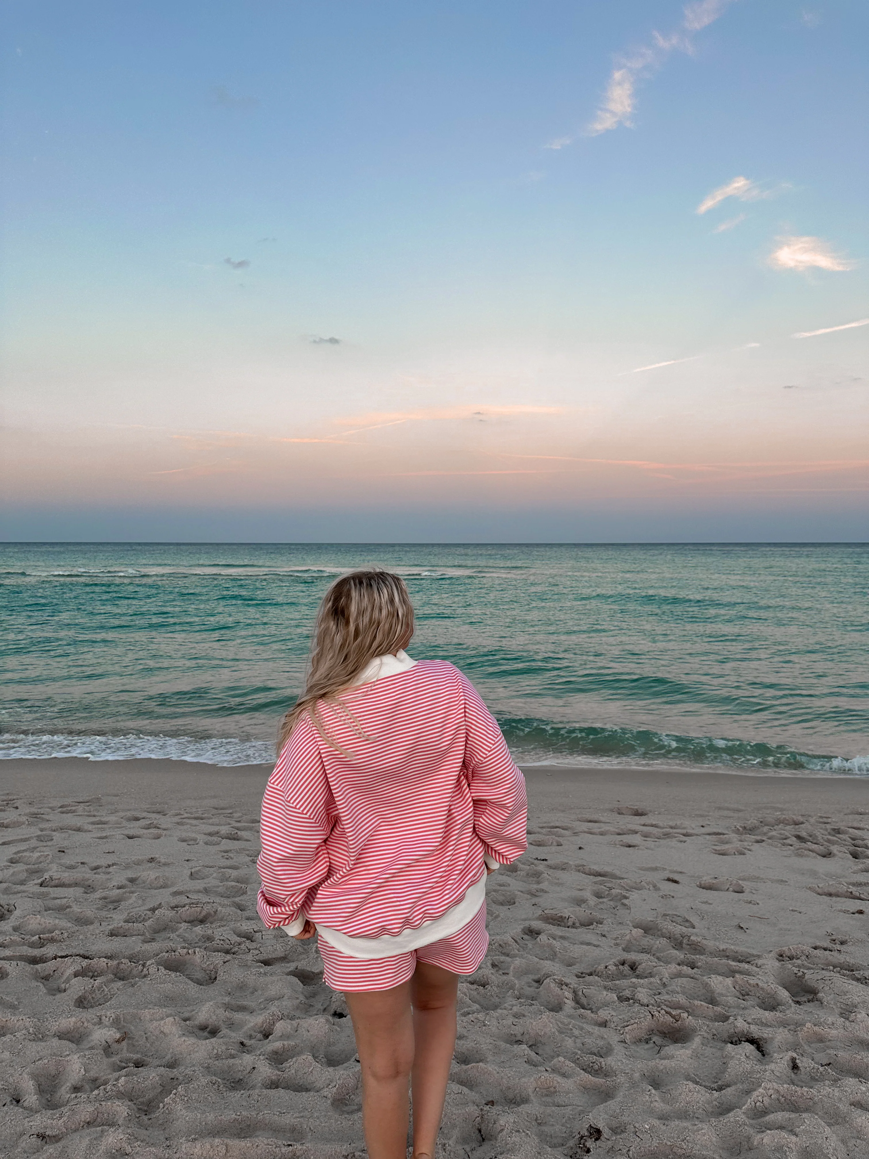 Dark Pink and White Big Striped Shorts - Image 7