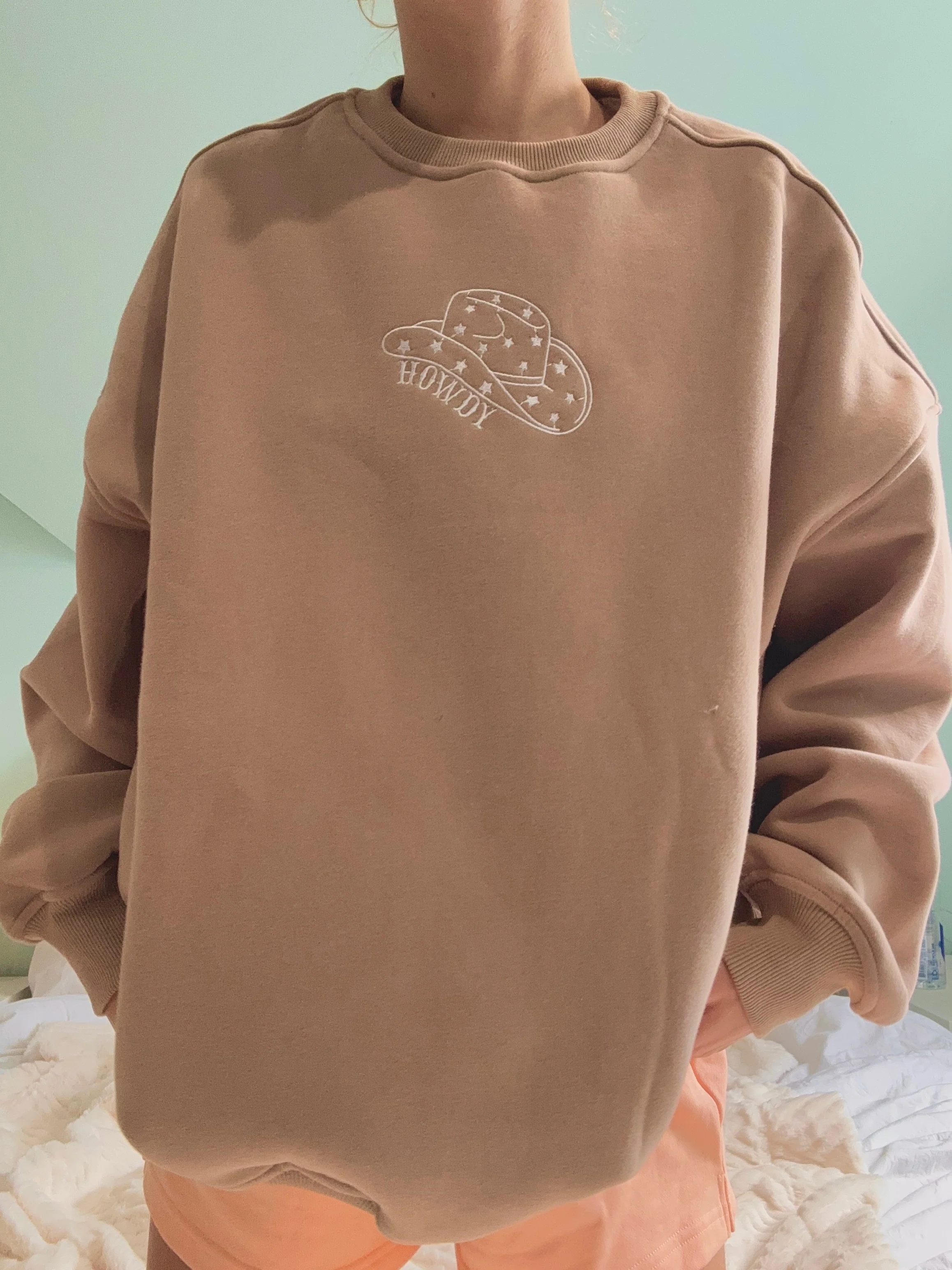 Cappuccino Howdy Embroider Sweatshirt - Image 5