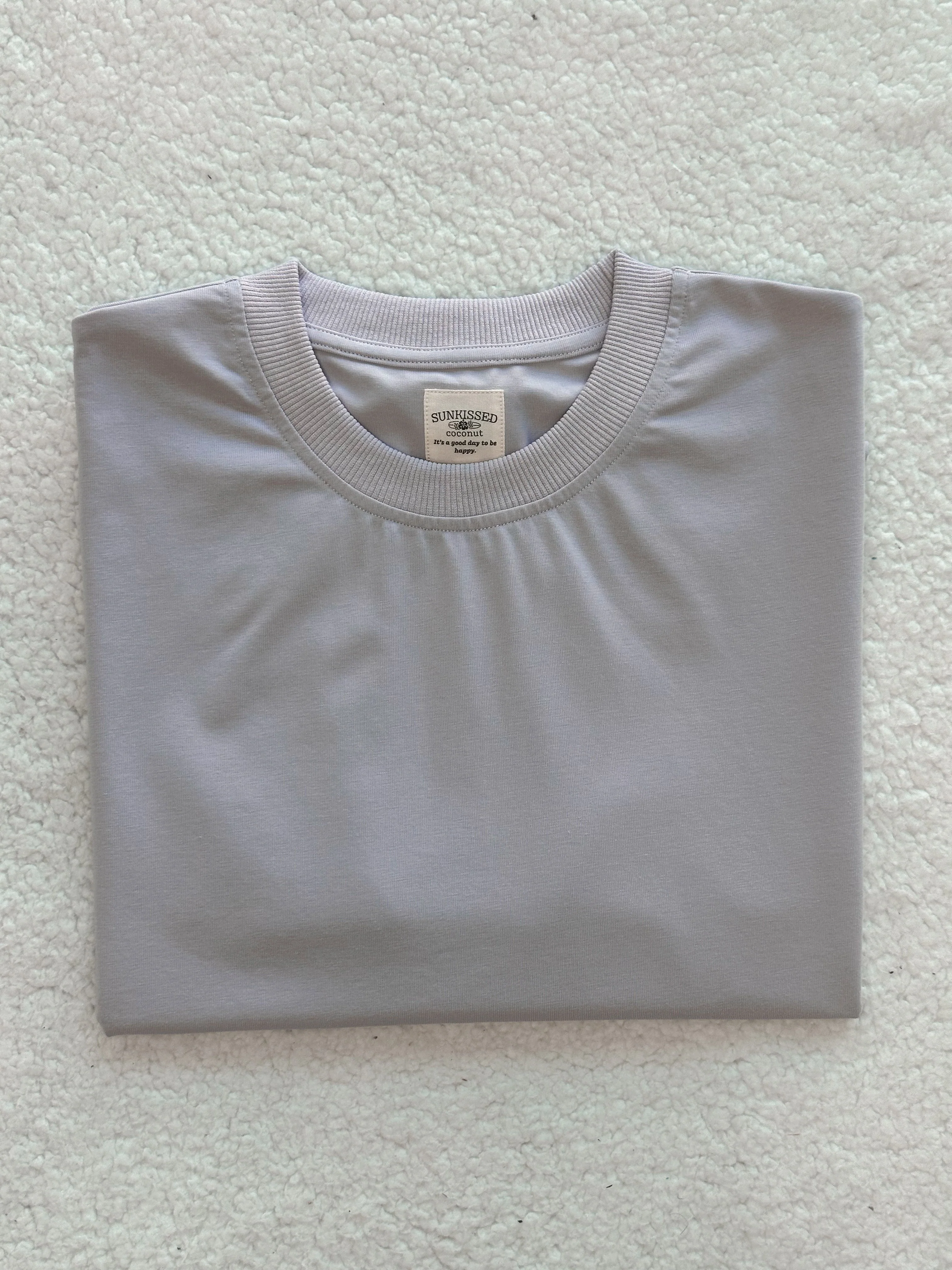 Italian Purple Basic Slightly Cropped Blank Tee