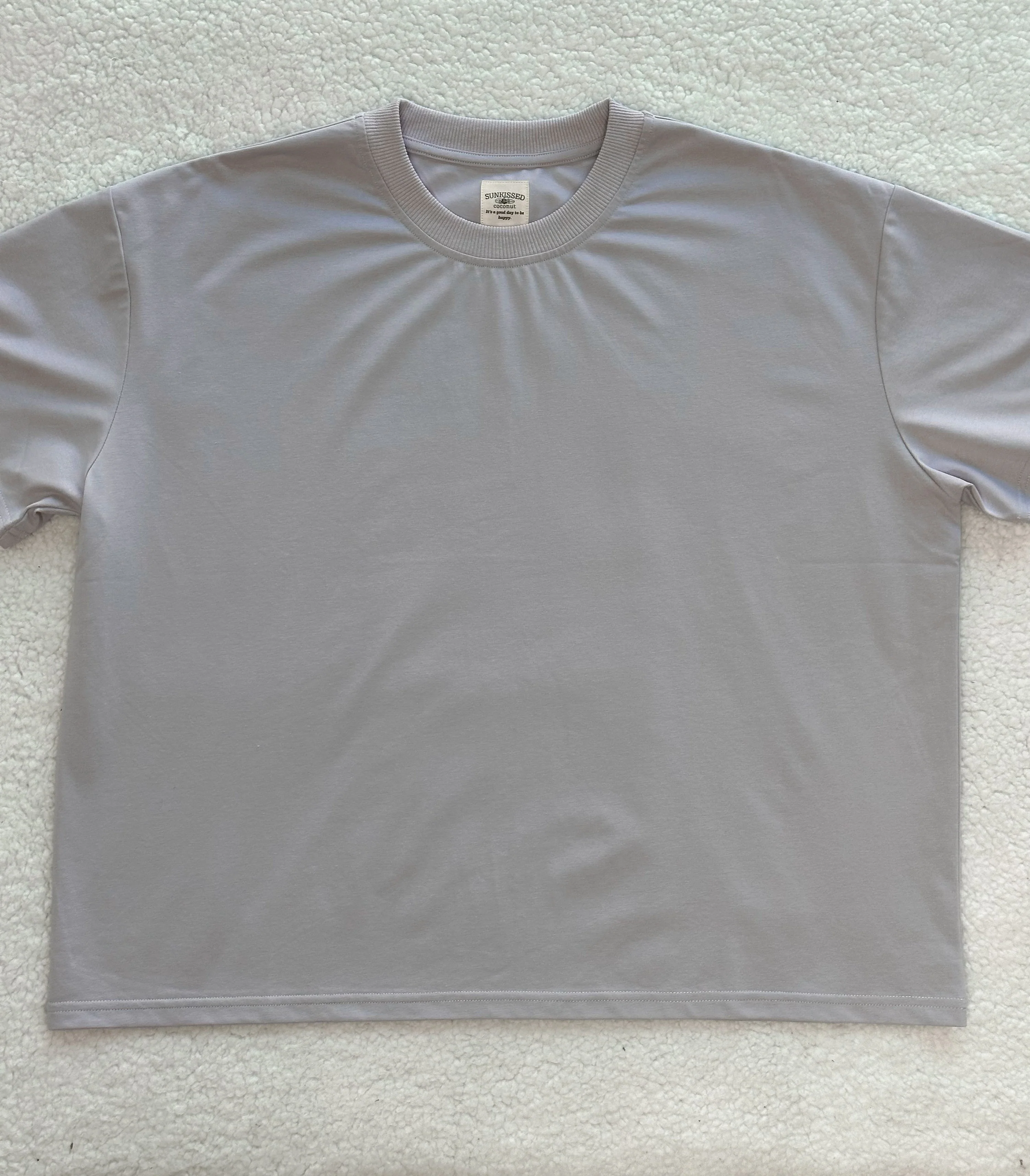 Italian Purple Basic Slightly Cropped Blank Tee - Image 3