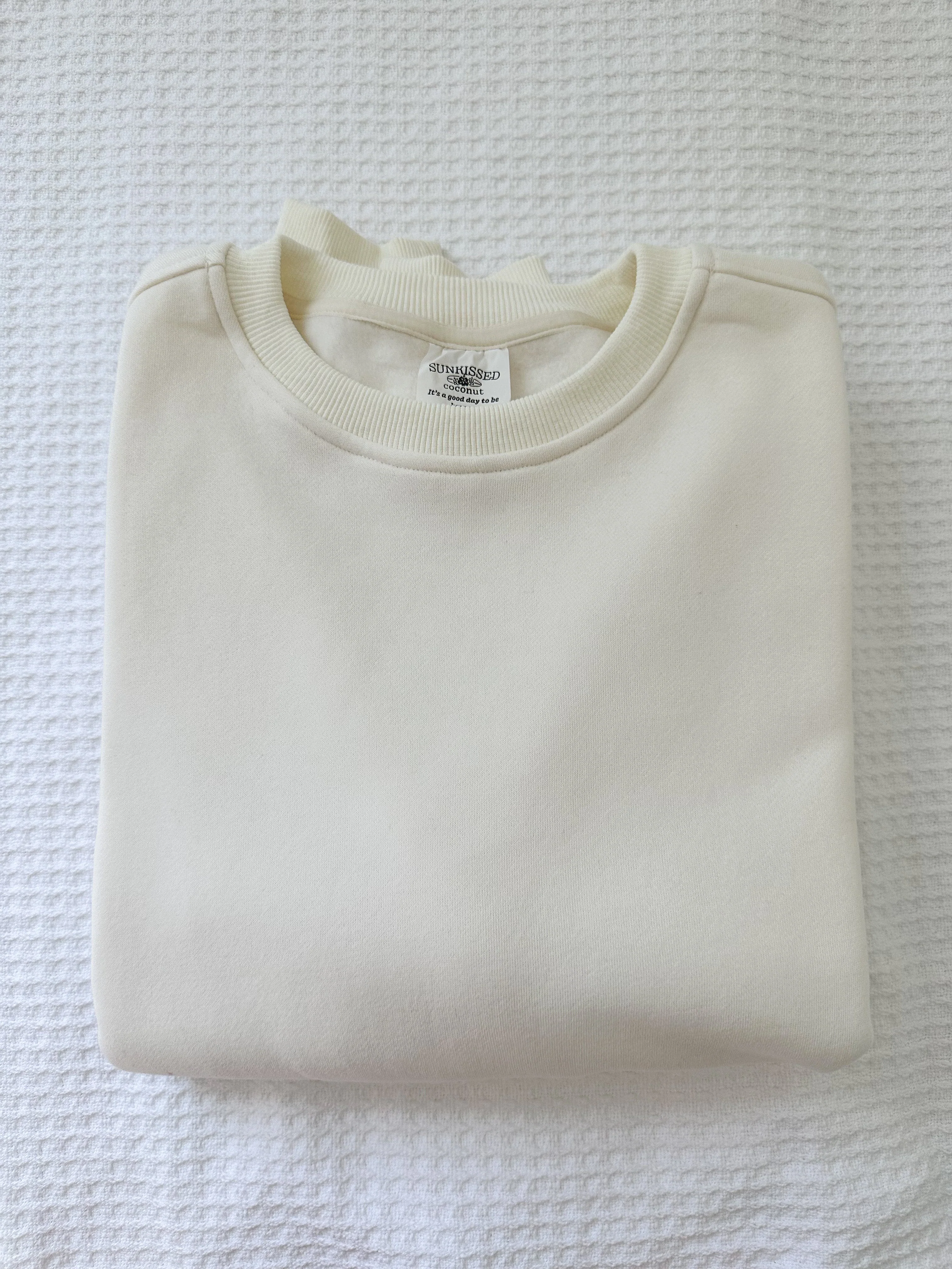 Ivory Basic Blank Sweatshirt