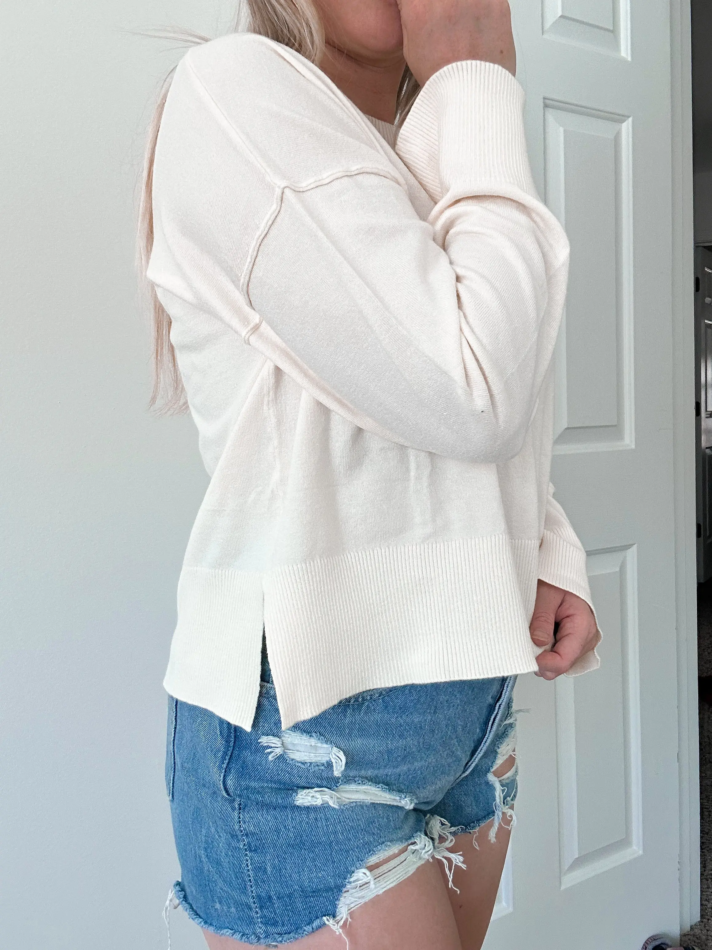 Ivory Buttery Soft Sweater - Image 4
