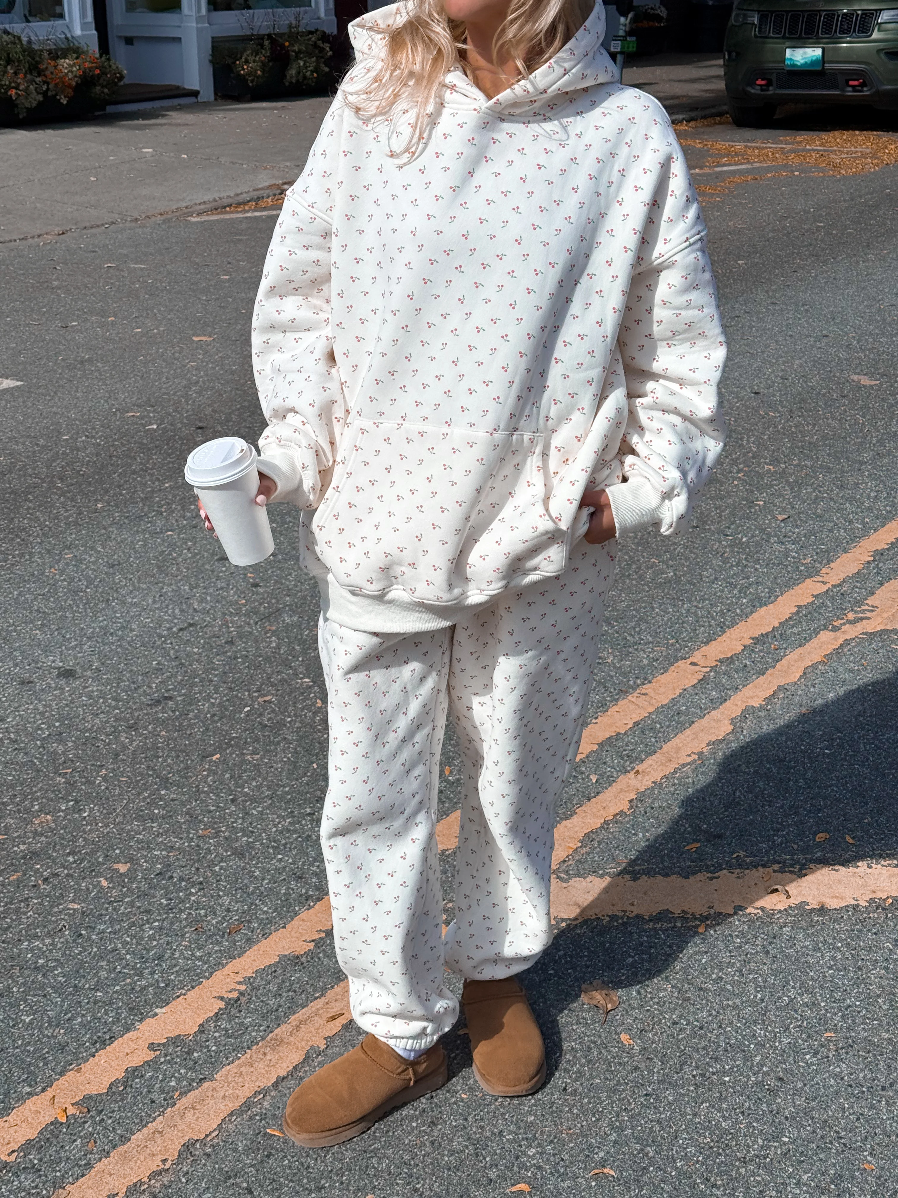 Blank Ivory Cherries All Over Hoodie - Image 17