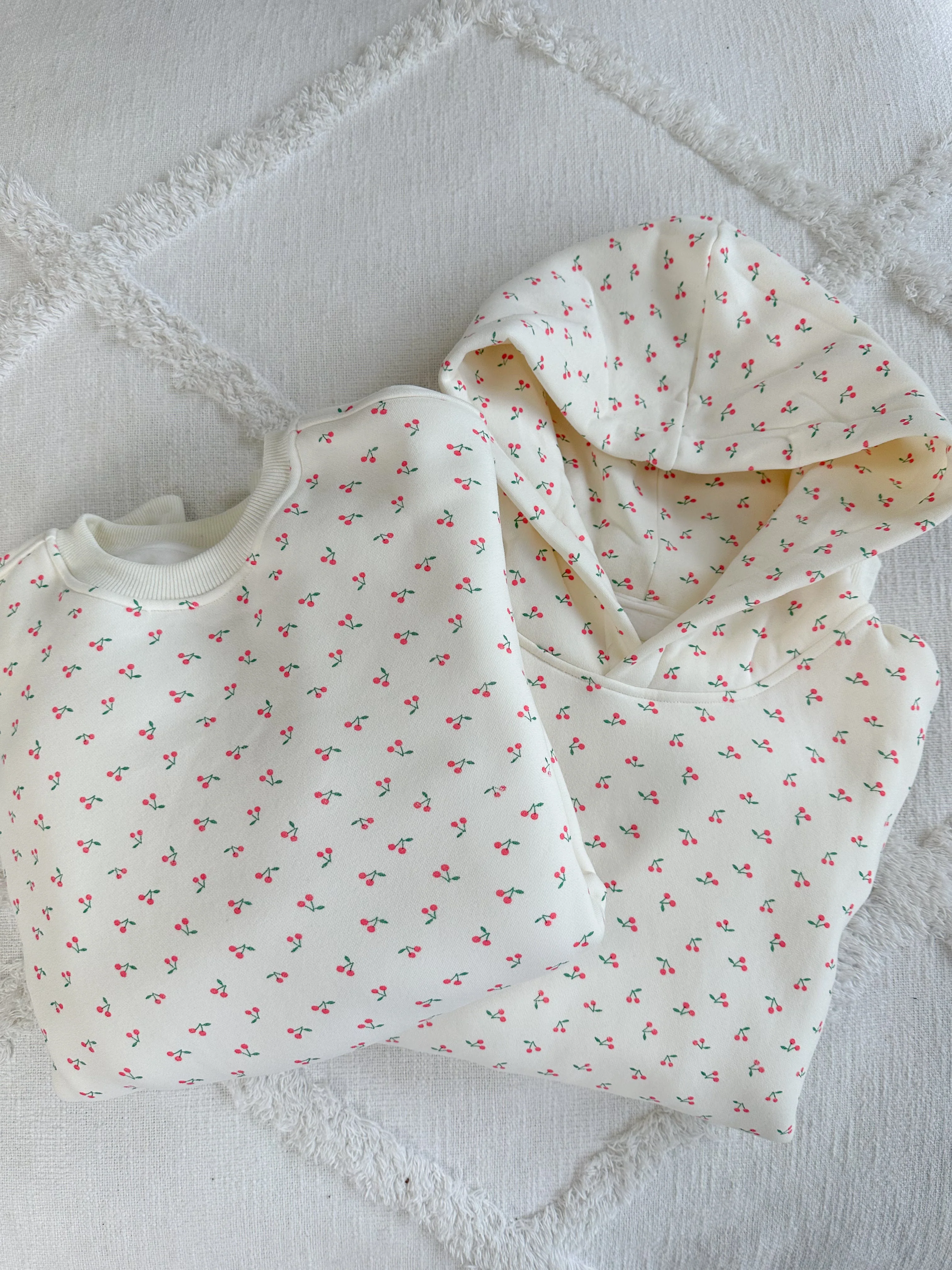 Blank Ivory Cherries All Over Hoodie - Image 7