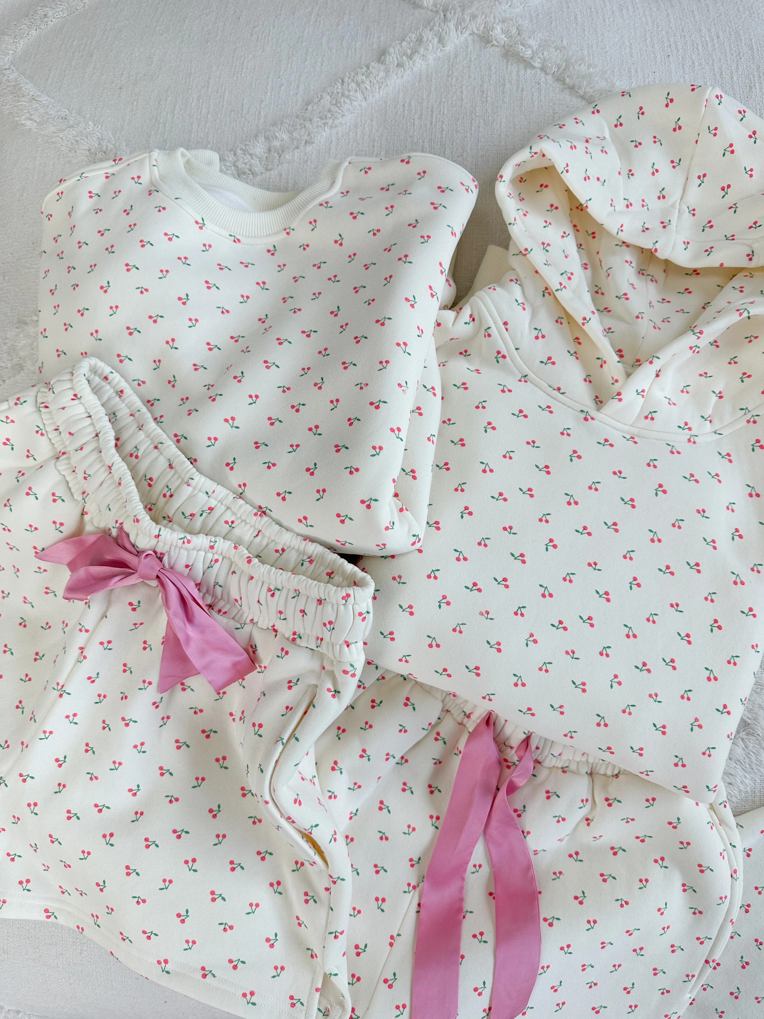 Blank Ivory Cherries All Over Hoodie - Image 8