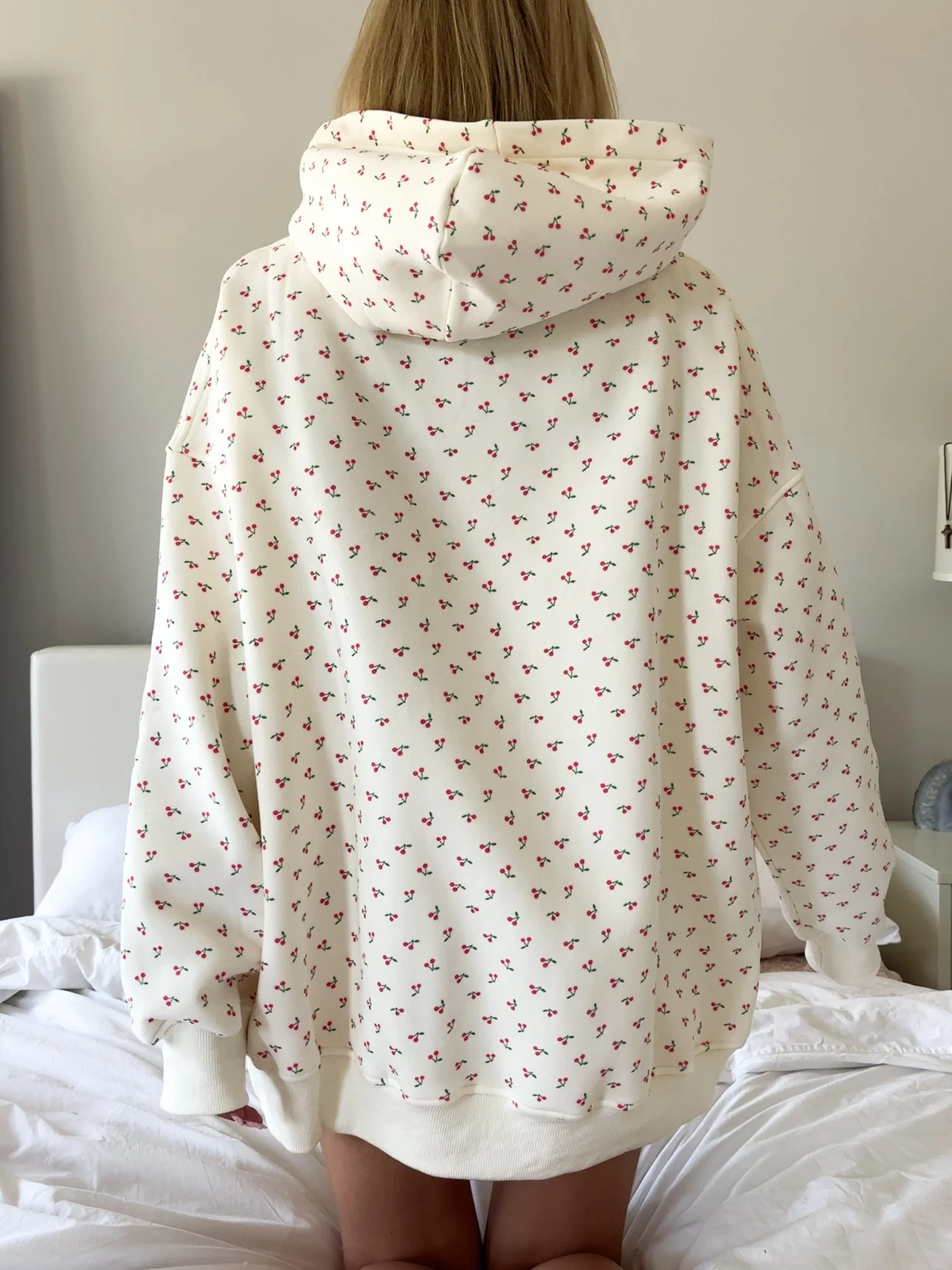 Blank Ivory Cherries All Over Hoodie - Image 9