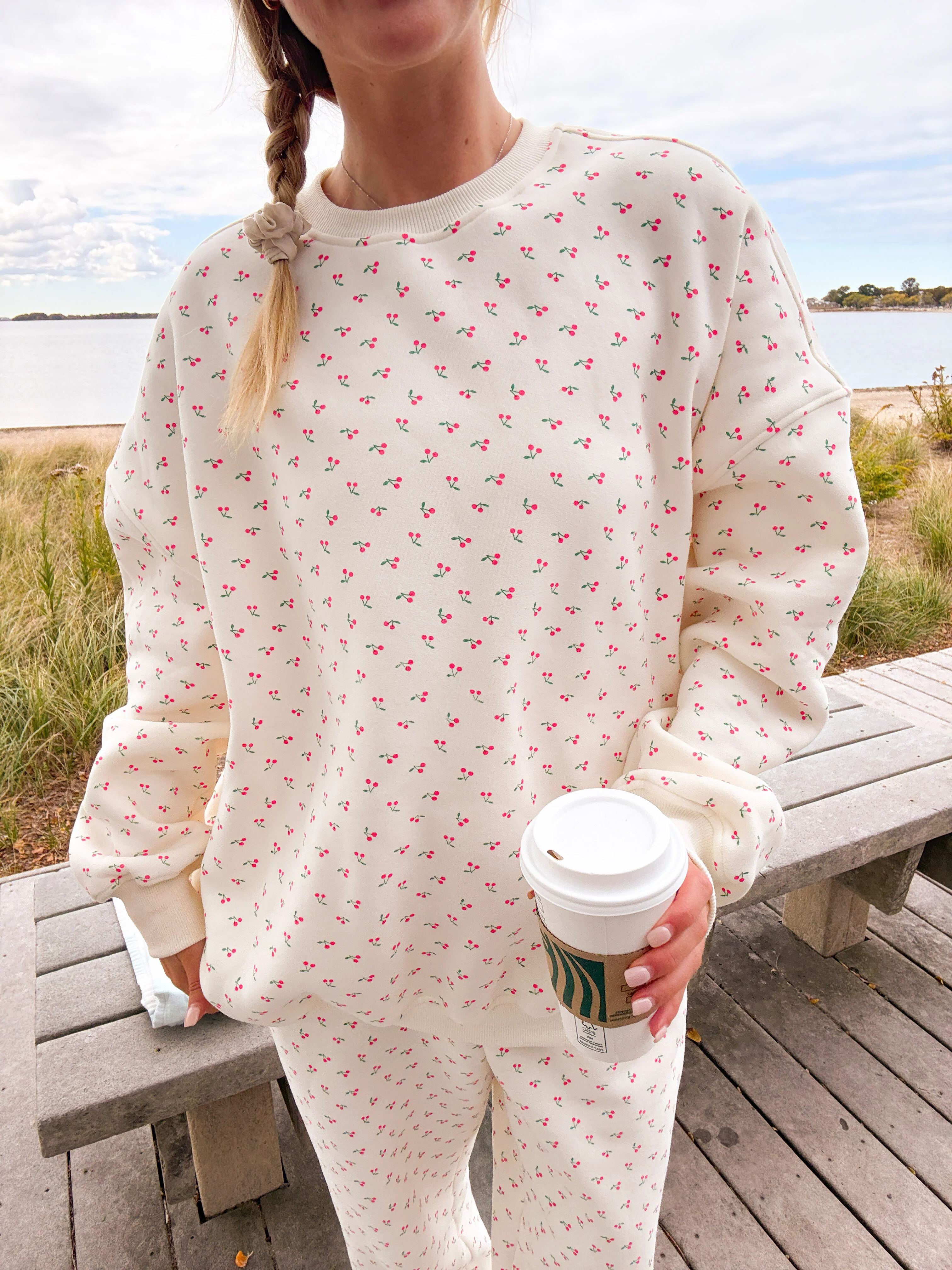Blank Ivory Cherries All Over Sweatshirt - Image 14