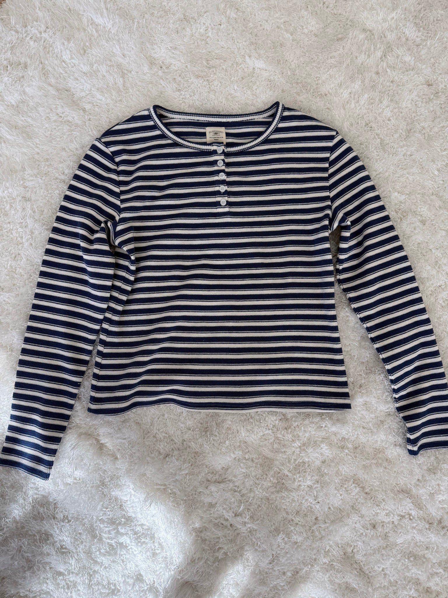 Striped Knit Loungewear Long Sleeve Top - Image 10