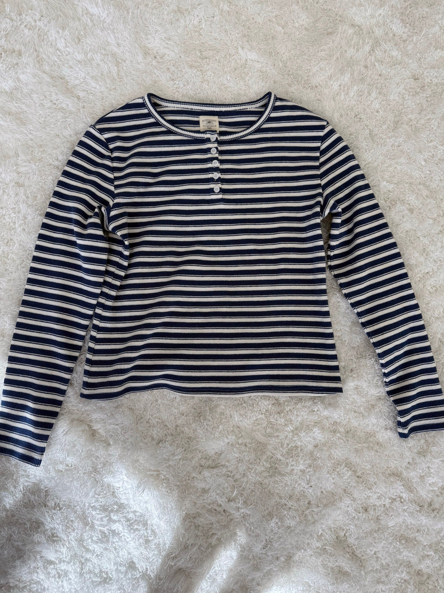 Striped Knit Loungewear Long Sleeve Top - Image 11