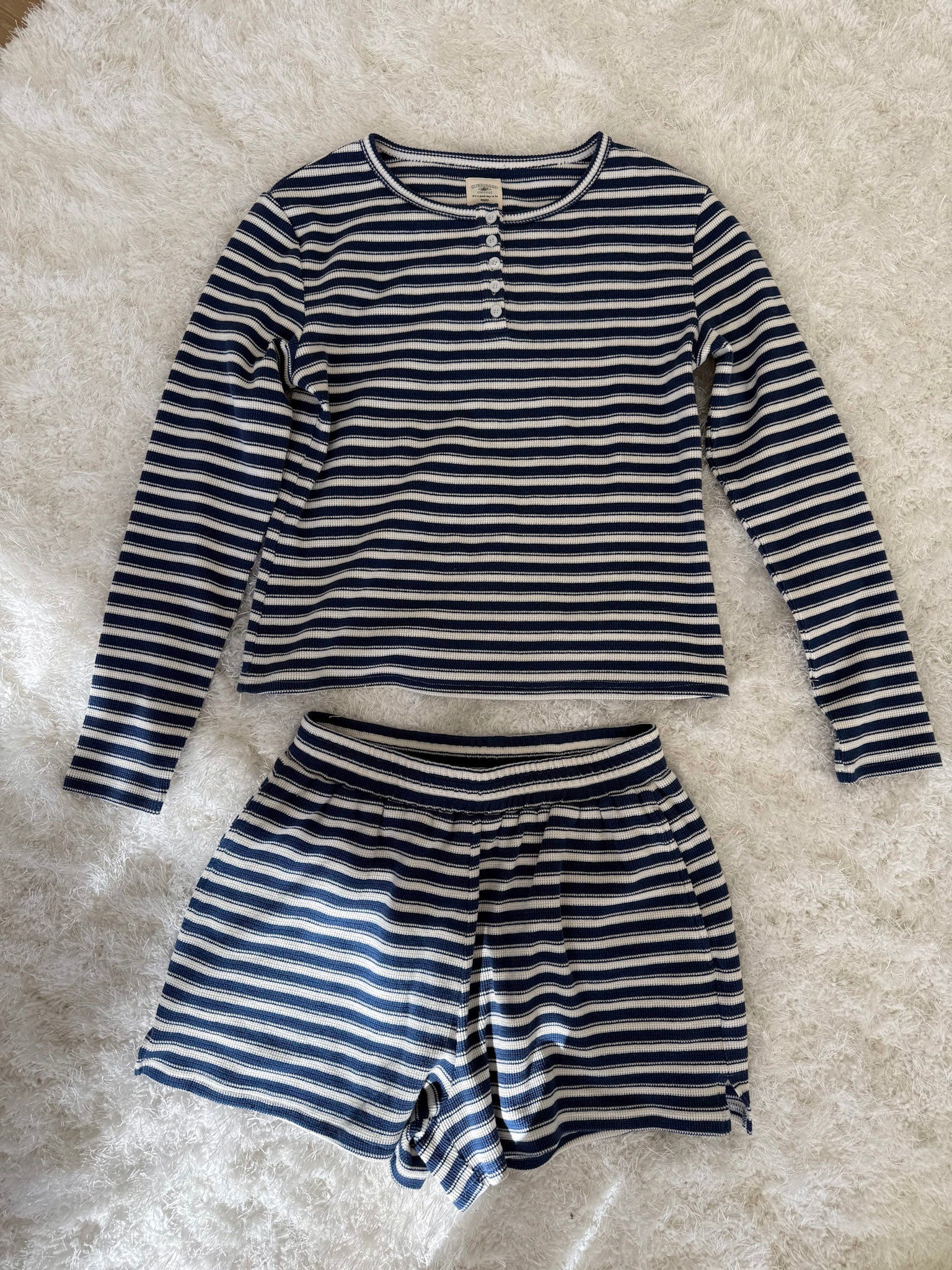 Striped Knit Loungewear Long Sleeve Top - Image 12