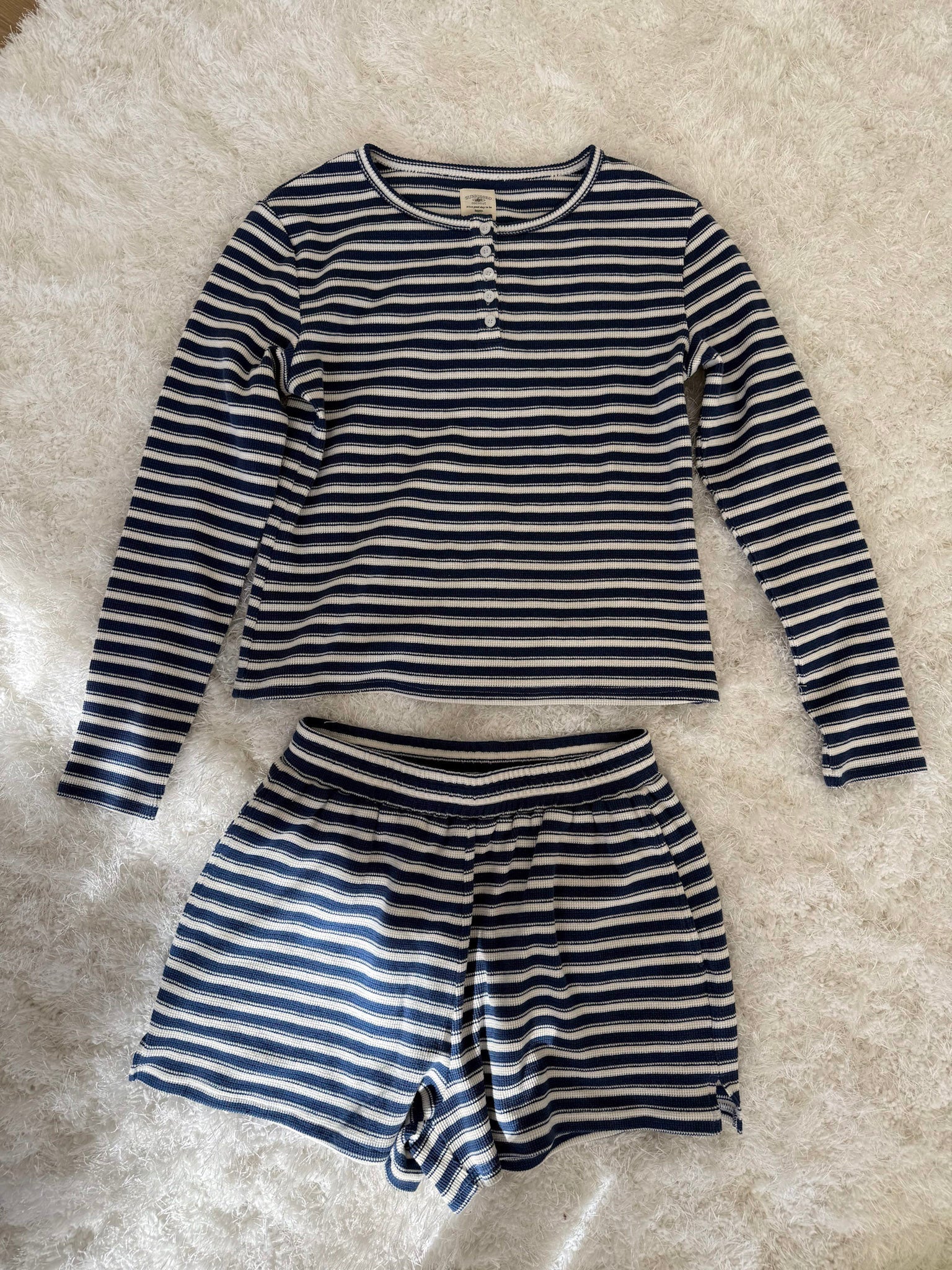 Striped Knit Loungewear Long Sleeve Top - Image 13