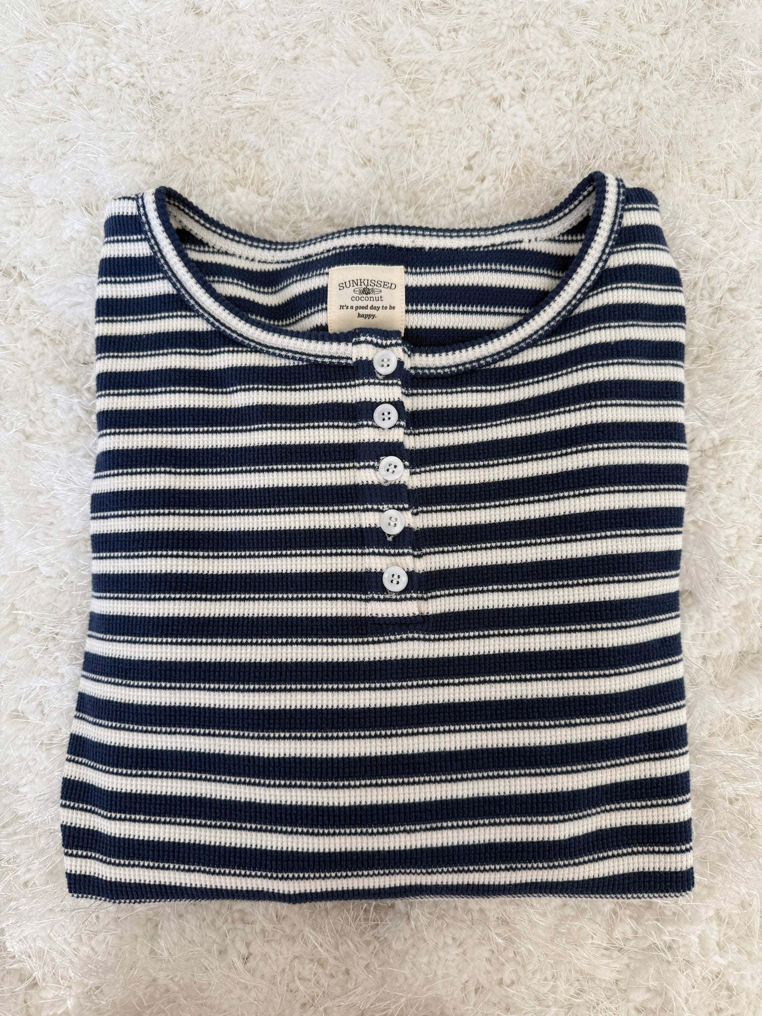 Striped Knit Loungewear Long Sleeve Top - Image 8