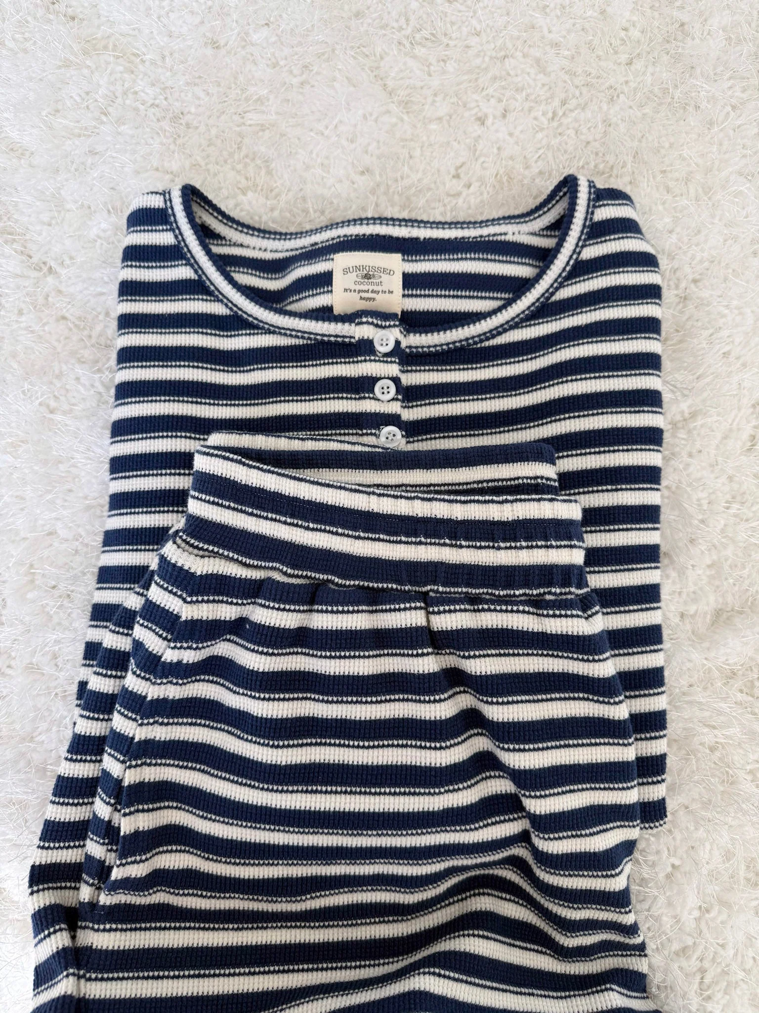 Striped Knit Loungewear Long Sleeve Top - Image 9