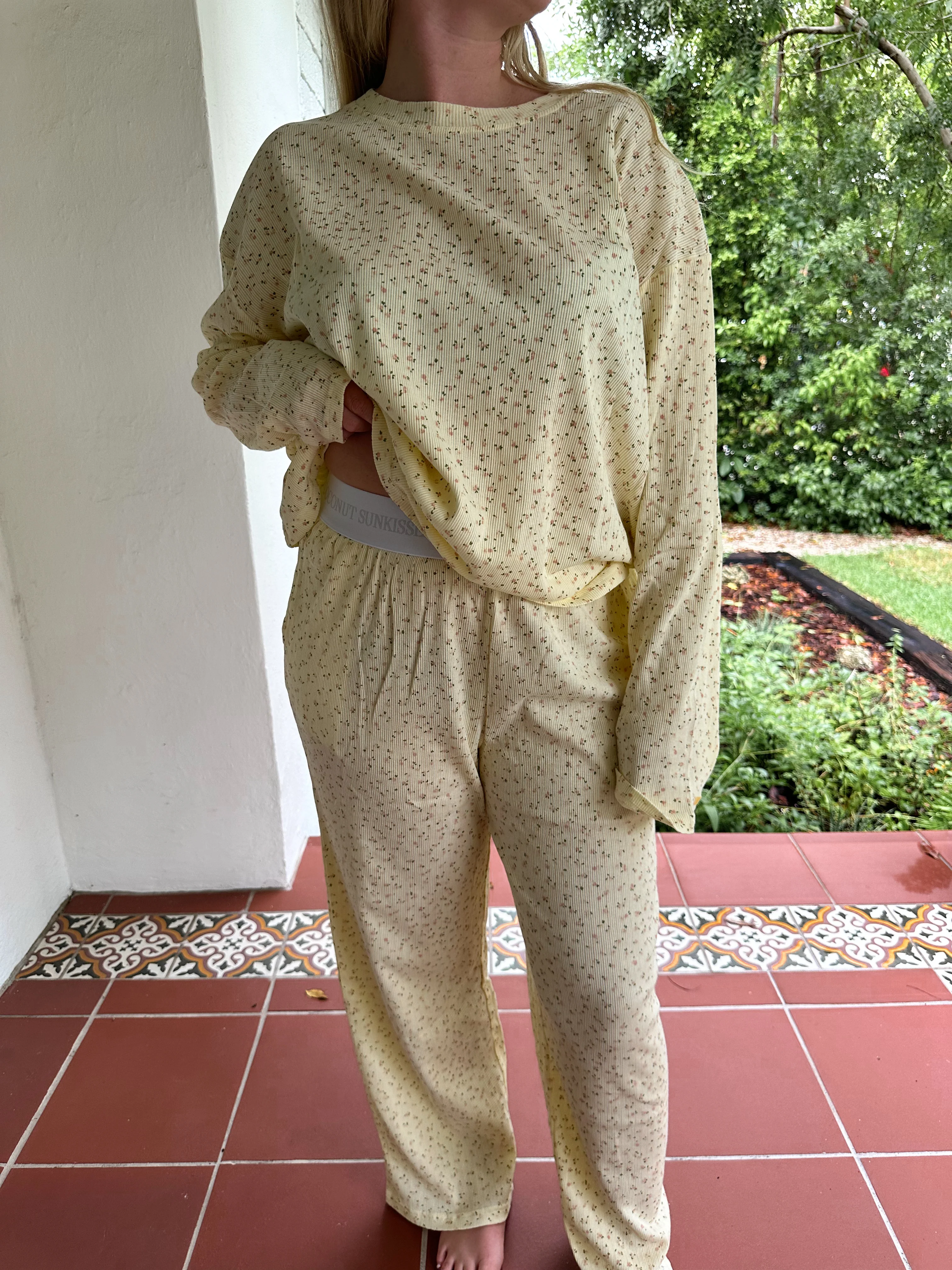 Lemon Floral Pajama Pants - Image 6