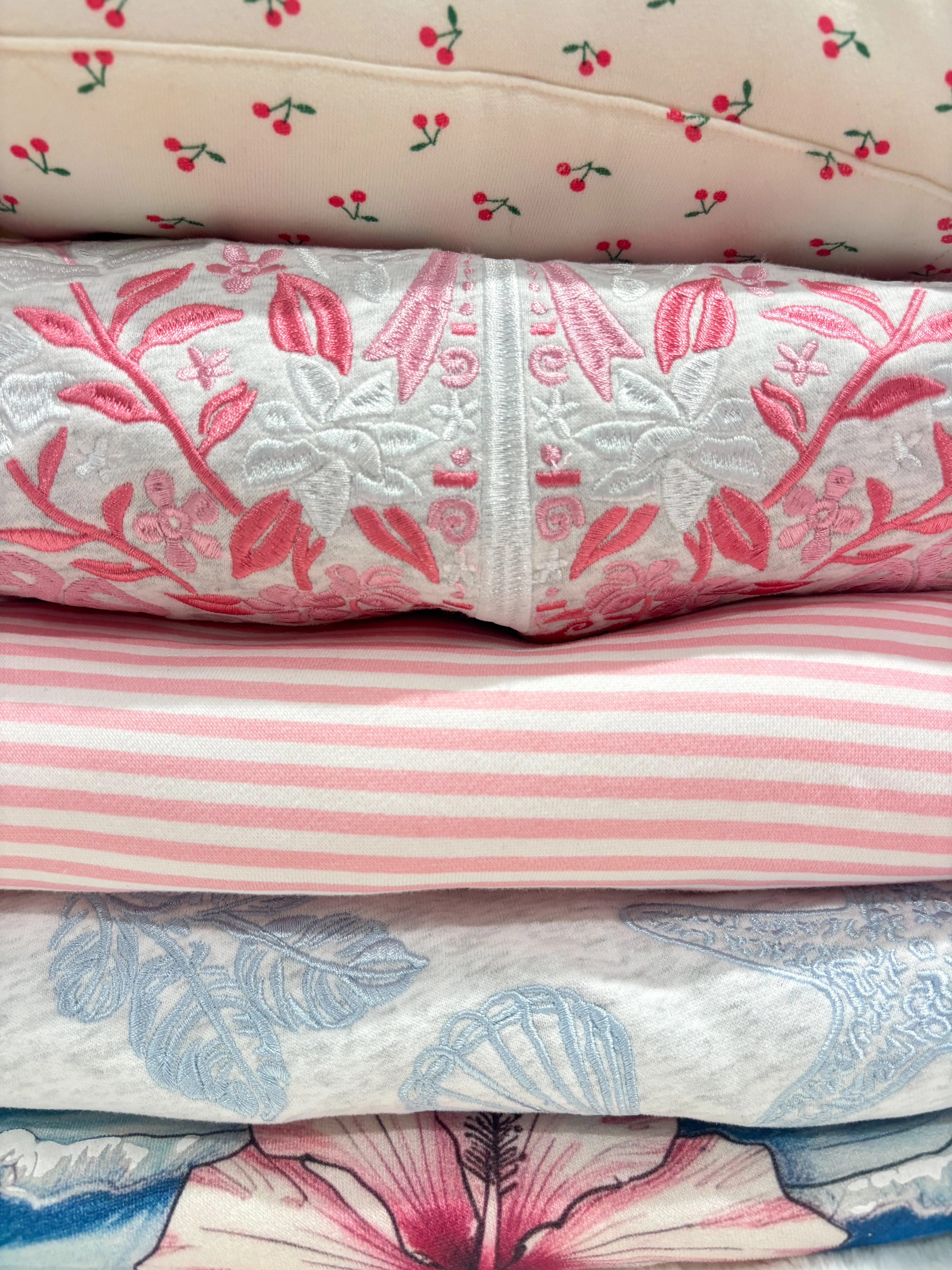 Light Pink and White Big Striped Mockneck Sweatshirt - Image 21