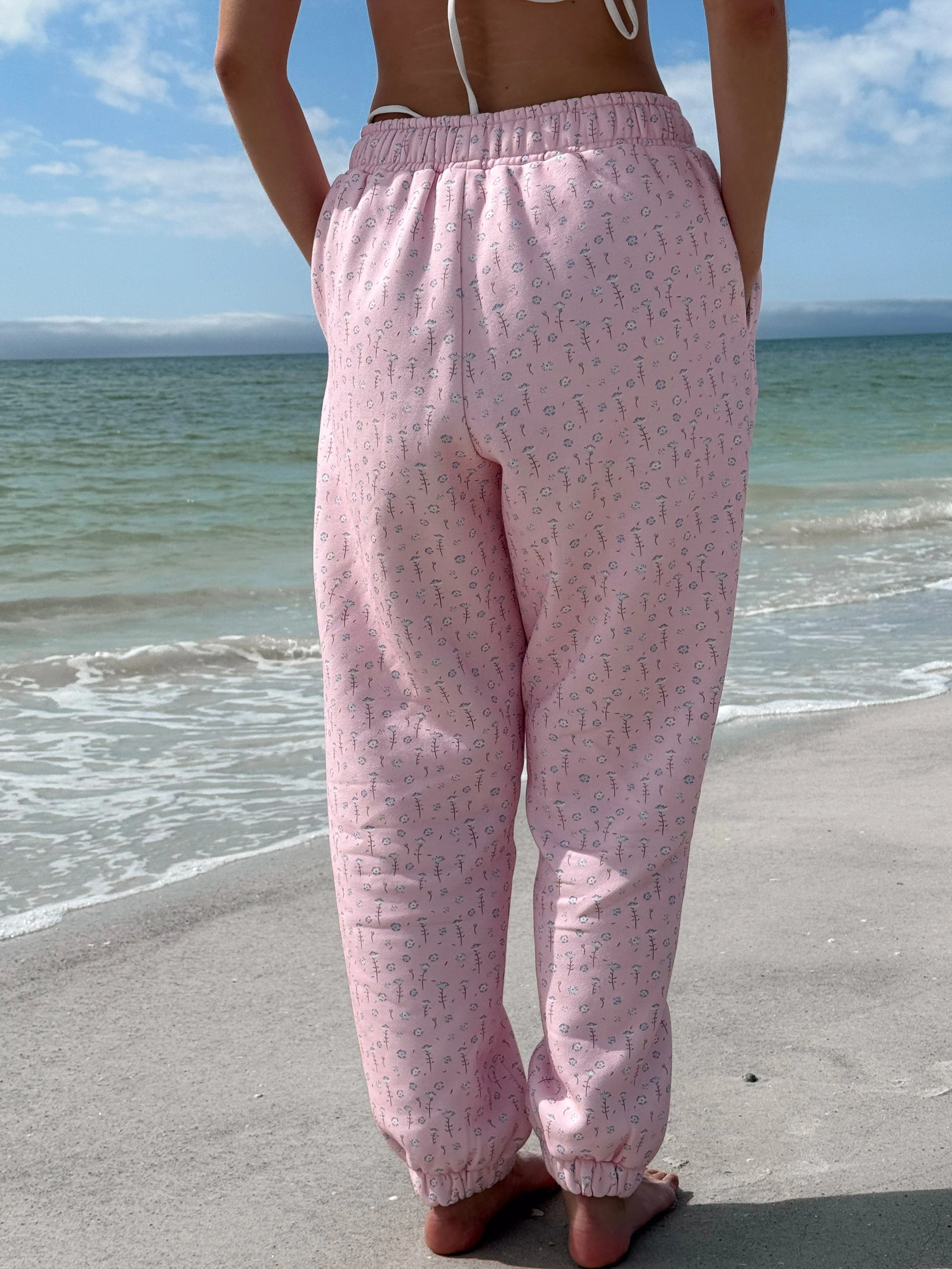 Light Pink Ditsy Blue Floral Joggers - Image 7