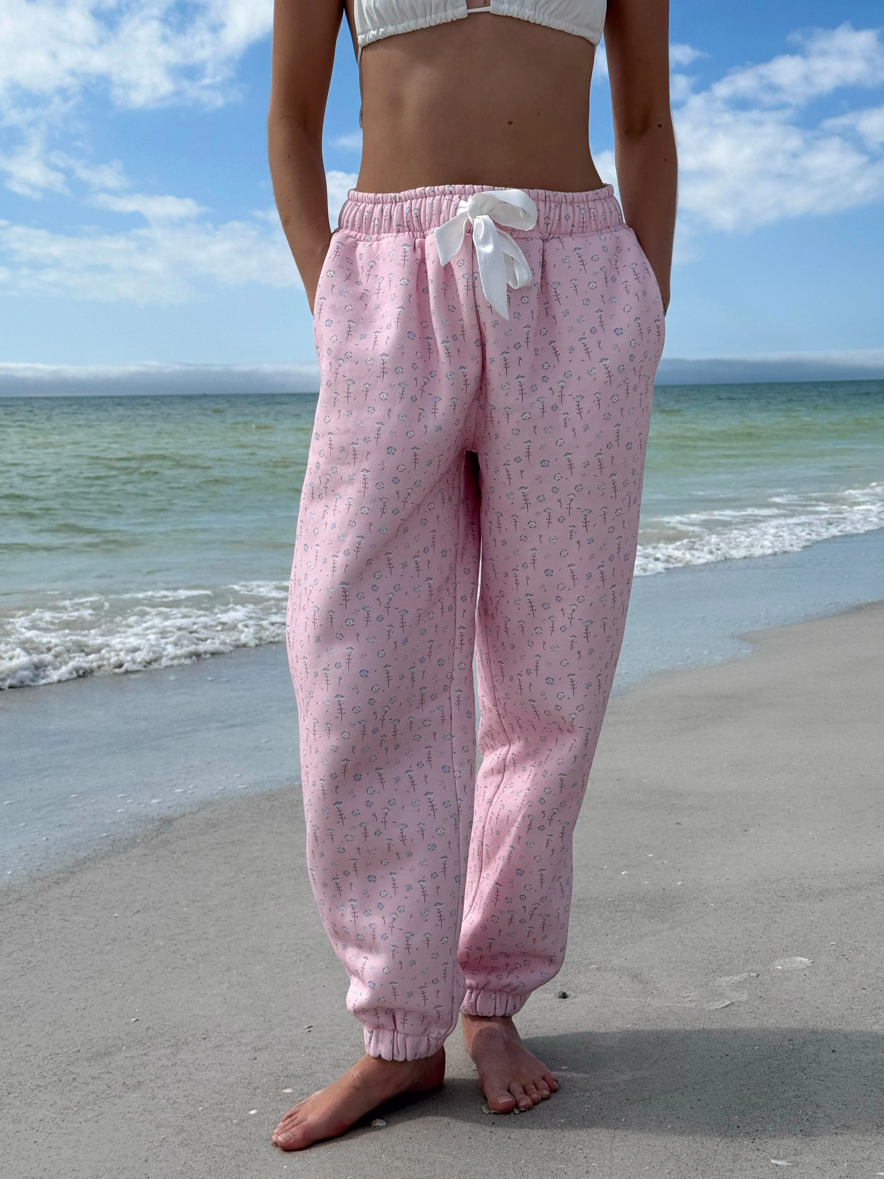 Light Pink Ditsy Blue Floral Joggers - Image 8