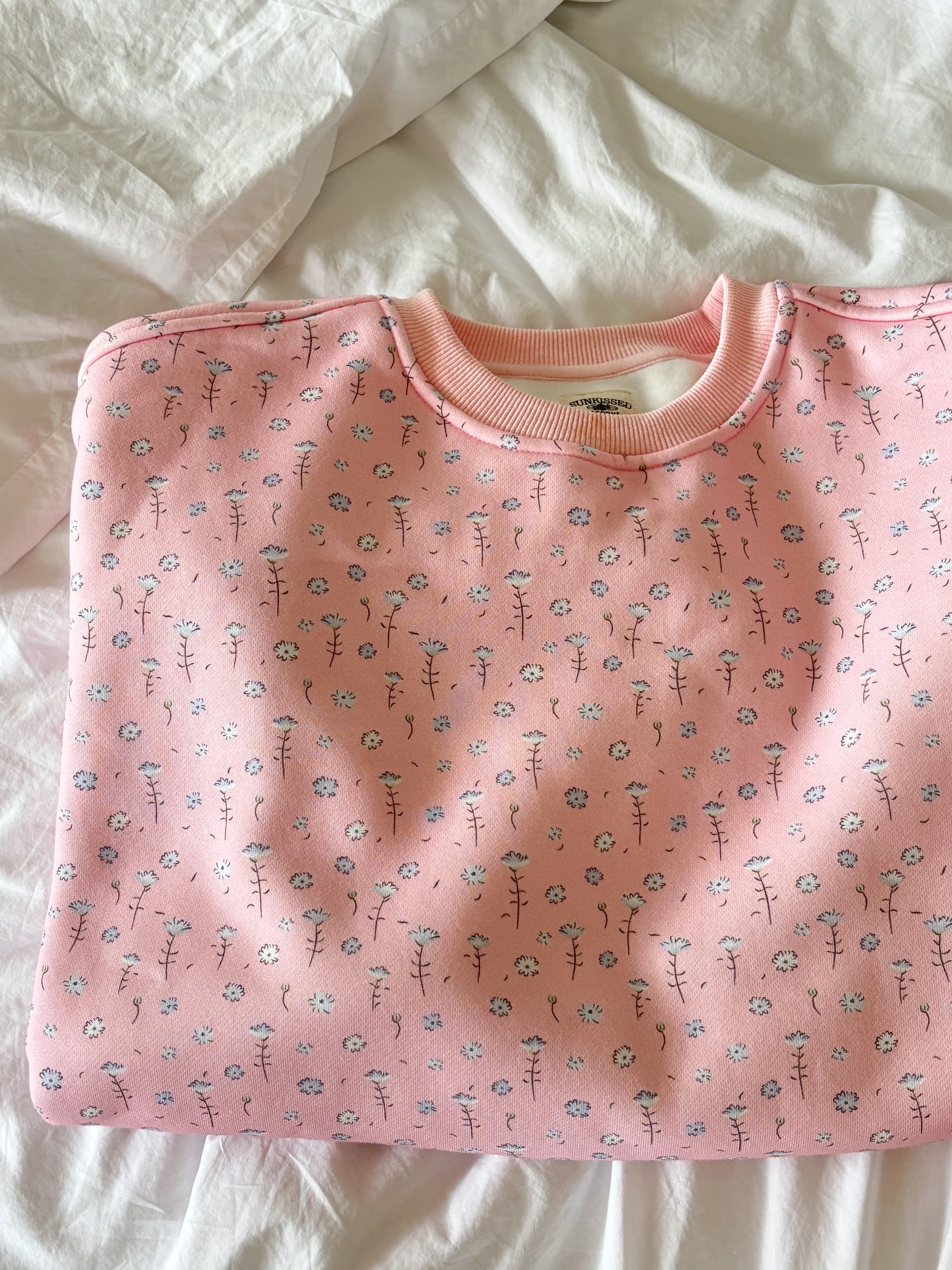Light Pink Ditsy Blue Floral Sweatshirt - Image 5