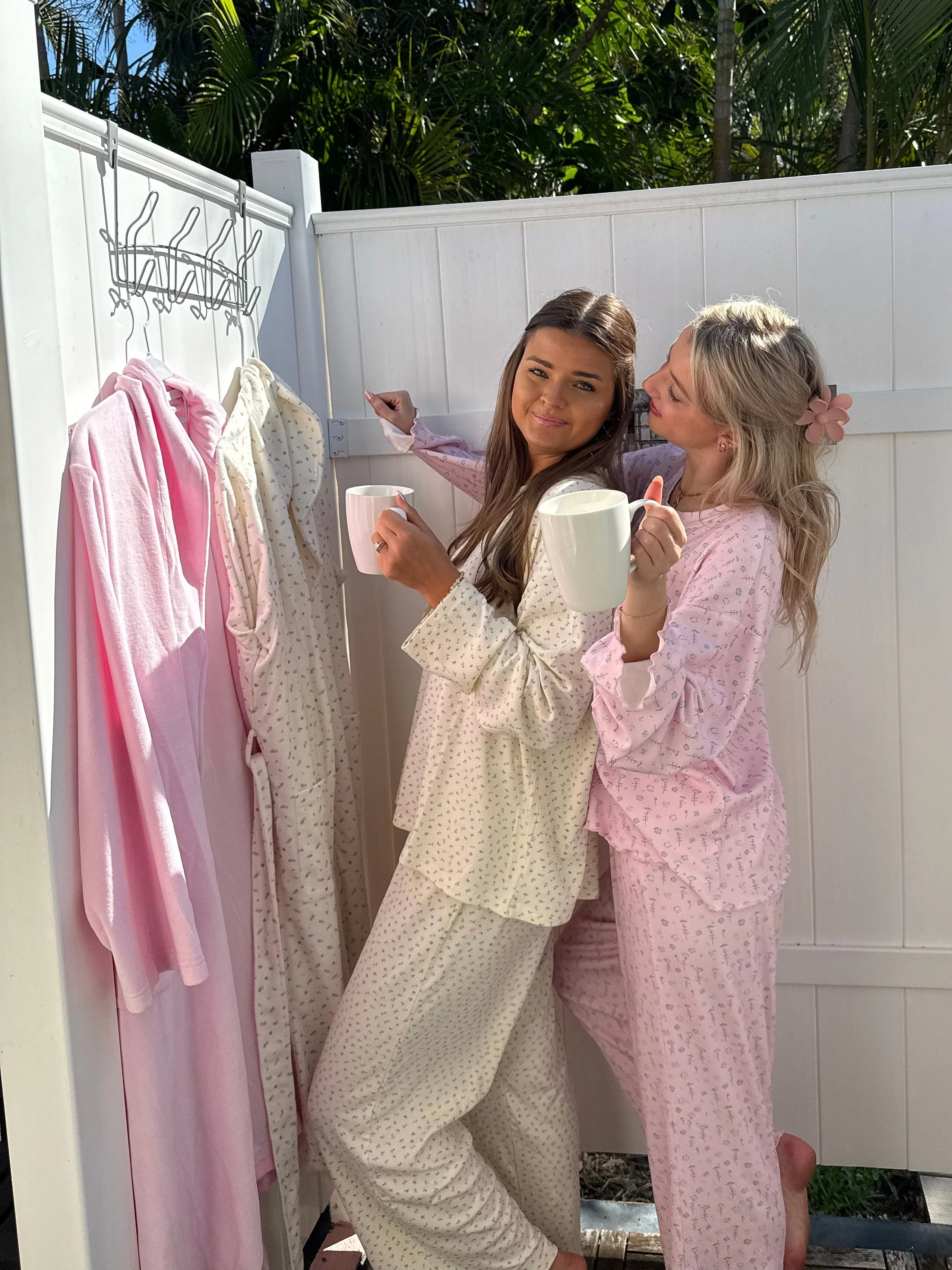 Light Pink Ditsy Floral Long Sleeve Pajama Top - Image 8