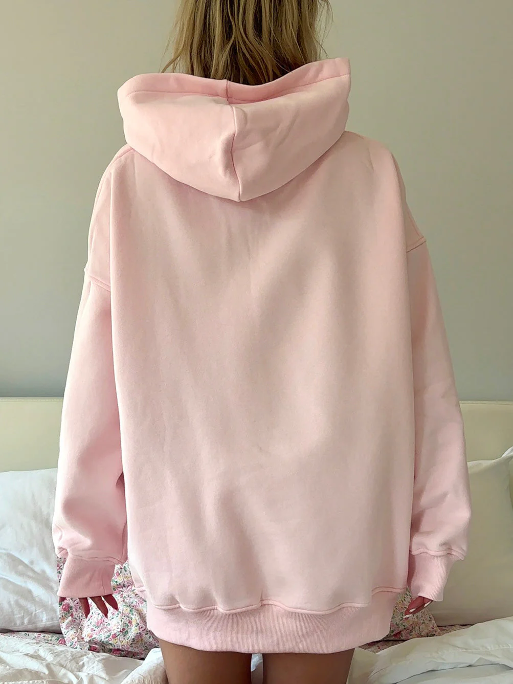 Light Pink Game Day Gingham Football Embroider Hoodie - Image 10