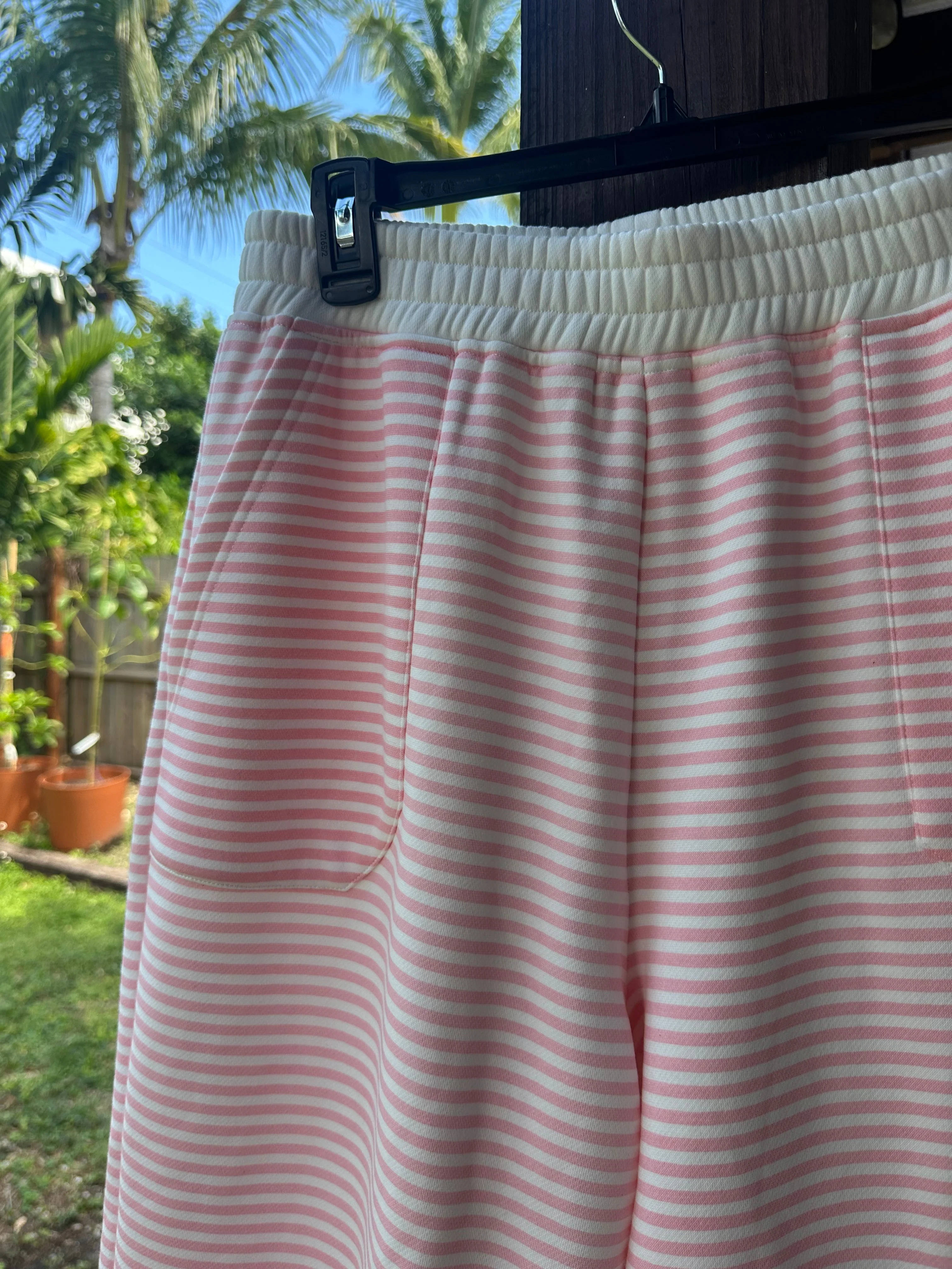 Light Pink and White Big Striped Sweatpants - Image 6