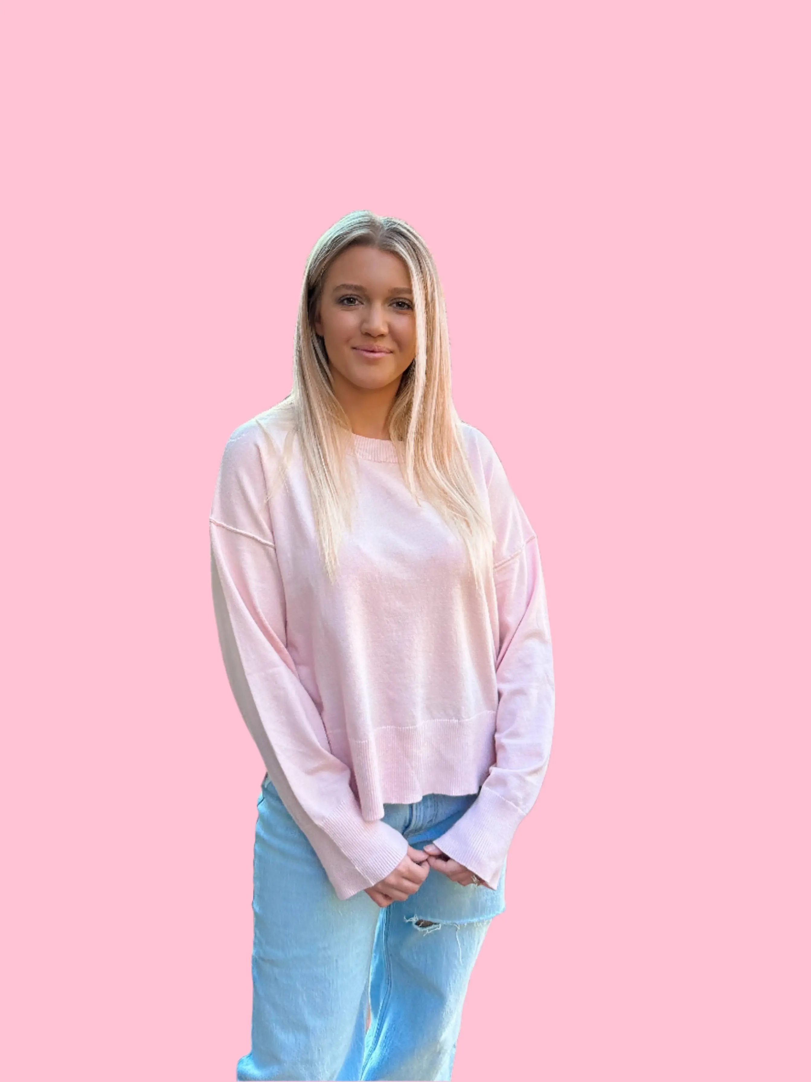 Pink Buttery Soft Sweater - Image 2