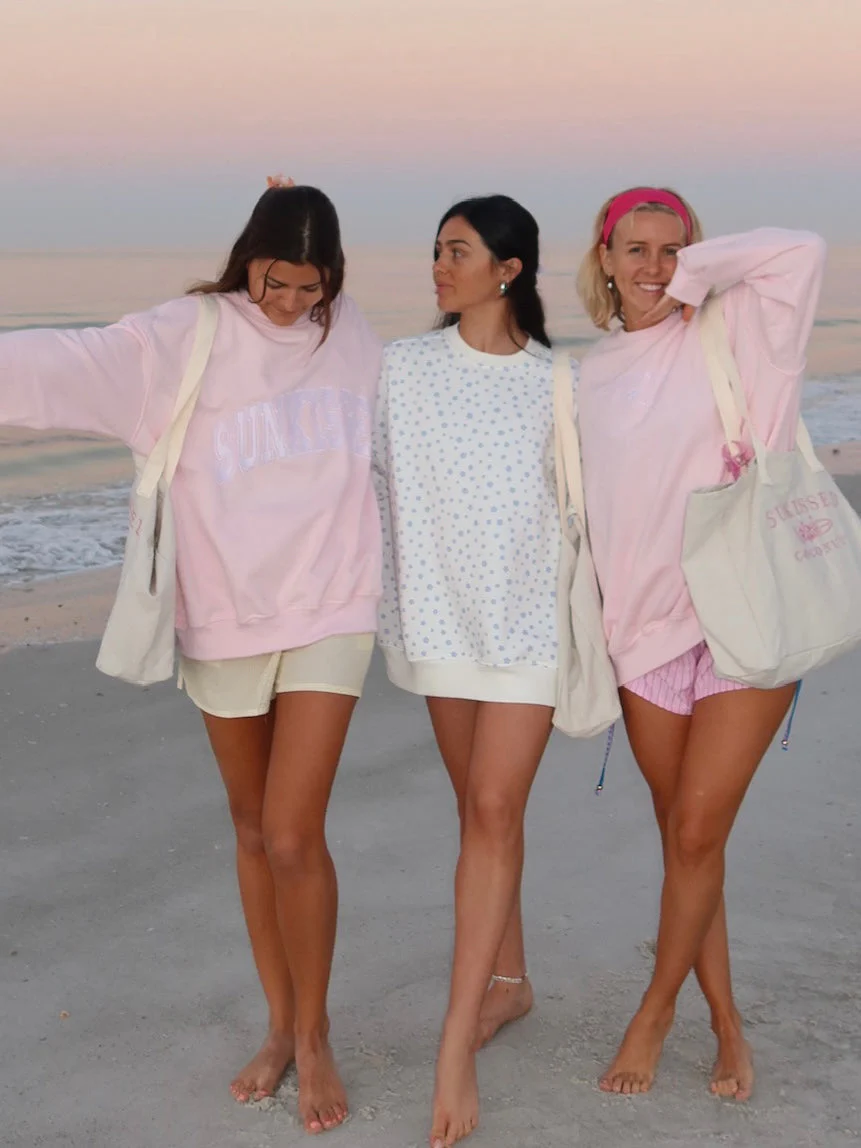 White Lilo Blue Floral Sweatshirt - Image 4