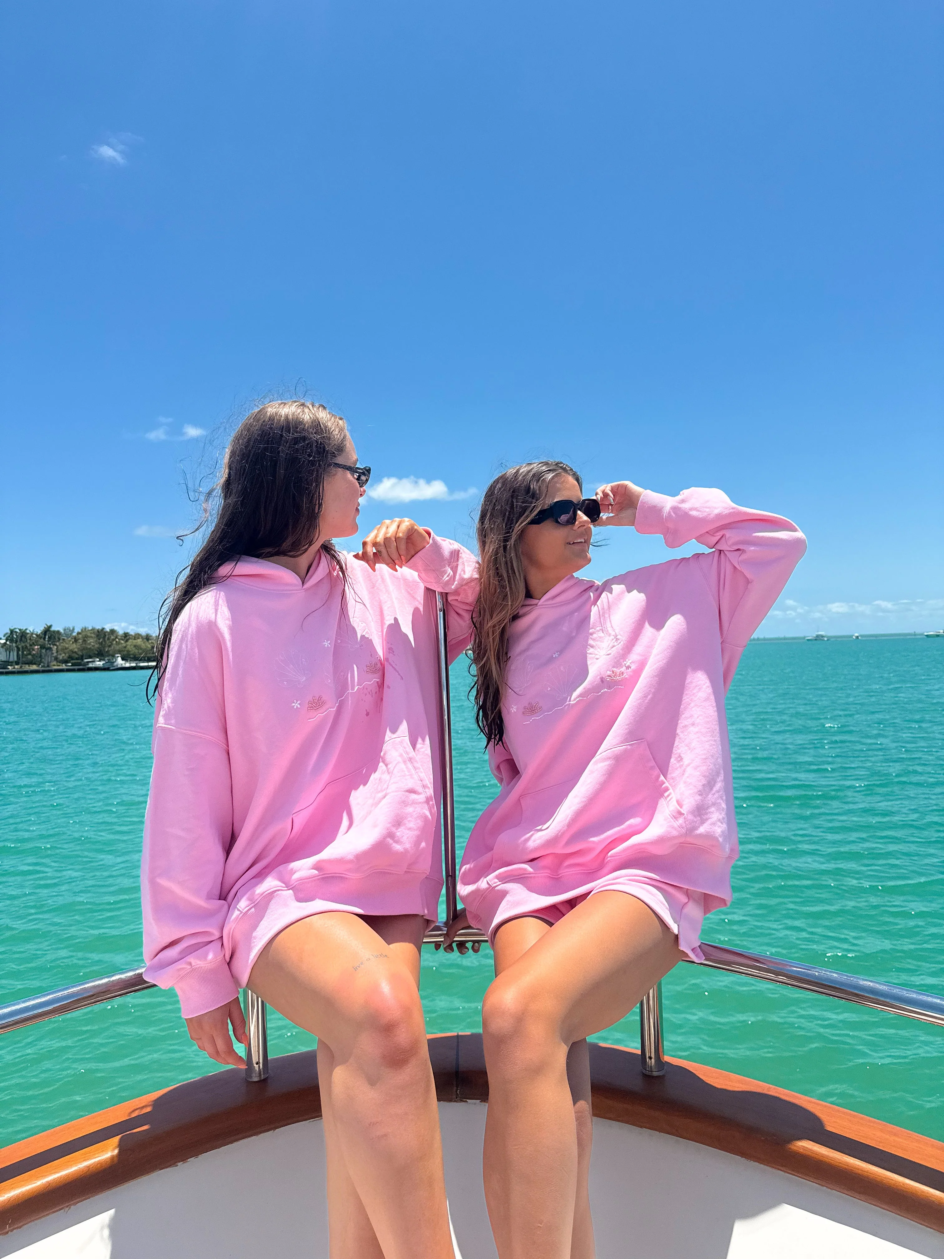 Lottie Pink Bikini Beaded Ocean Oversized Hoodie 100% Cotton - Image 18