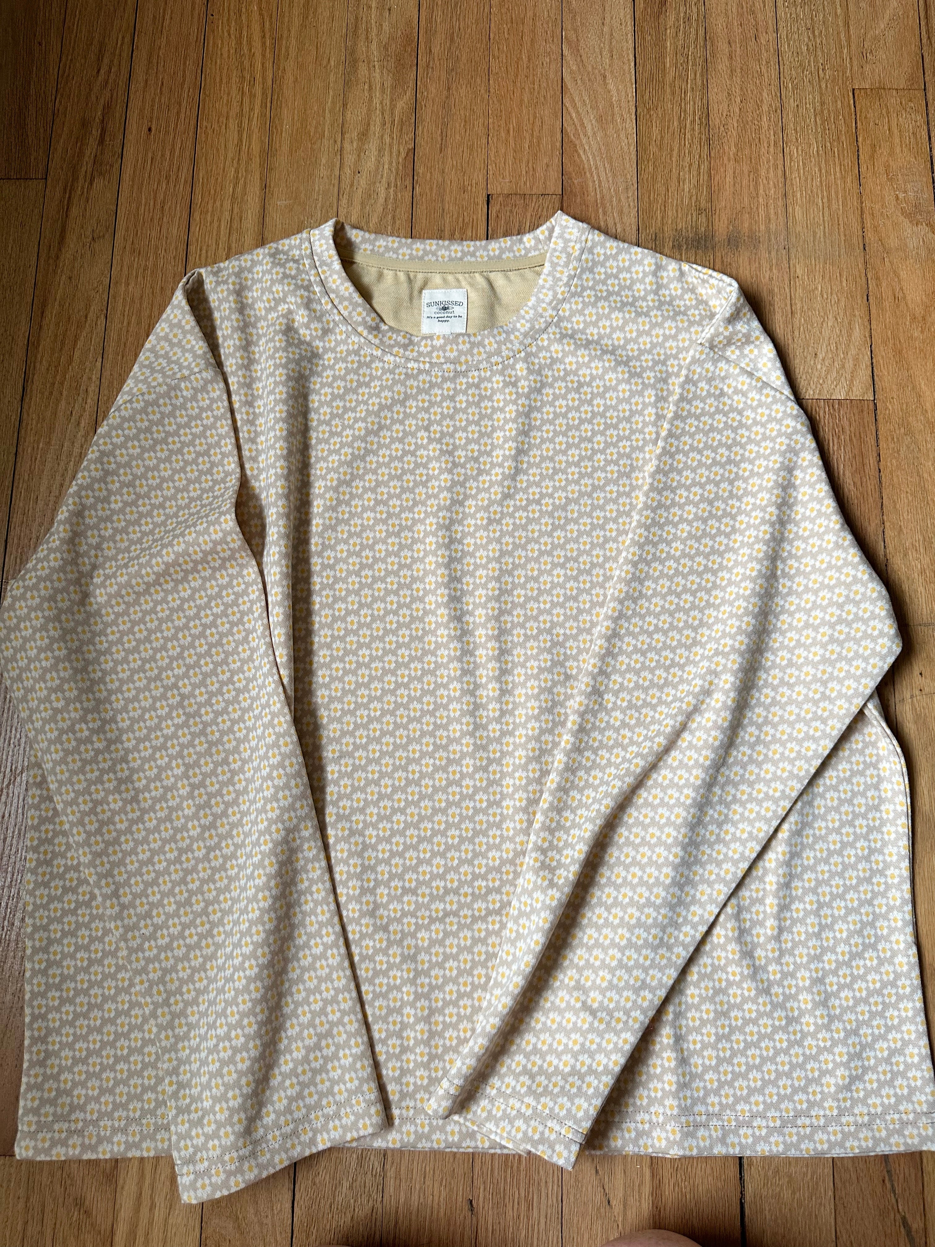 BoHo Floral Long Sleeve Pajama Top - Image 2