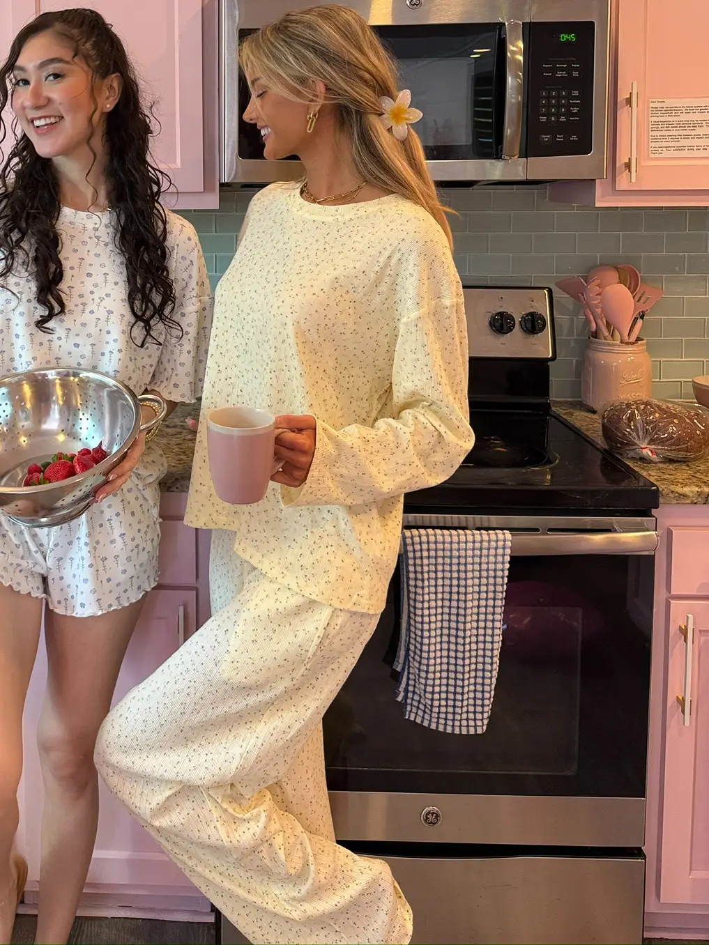 Lemon Floral Long Sleeve Pajama Top - Image 4