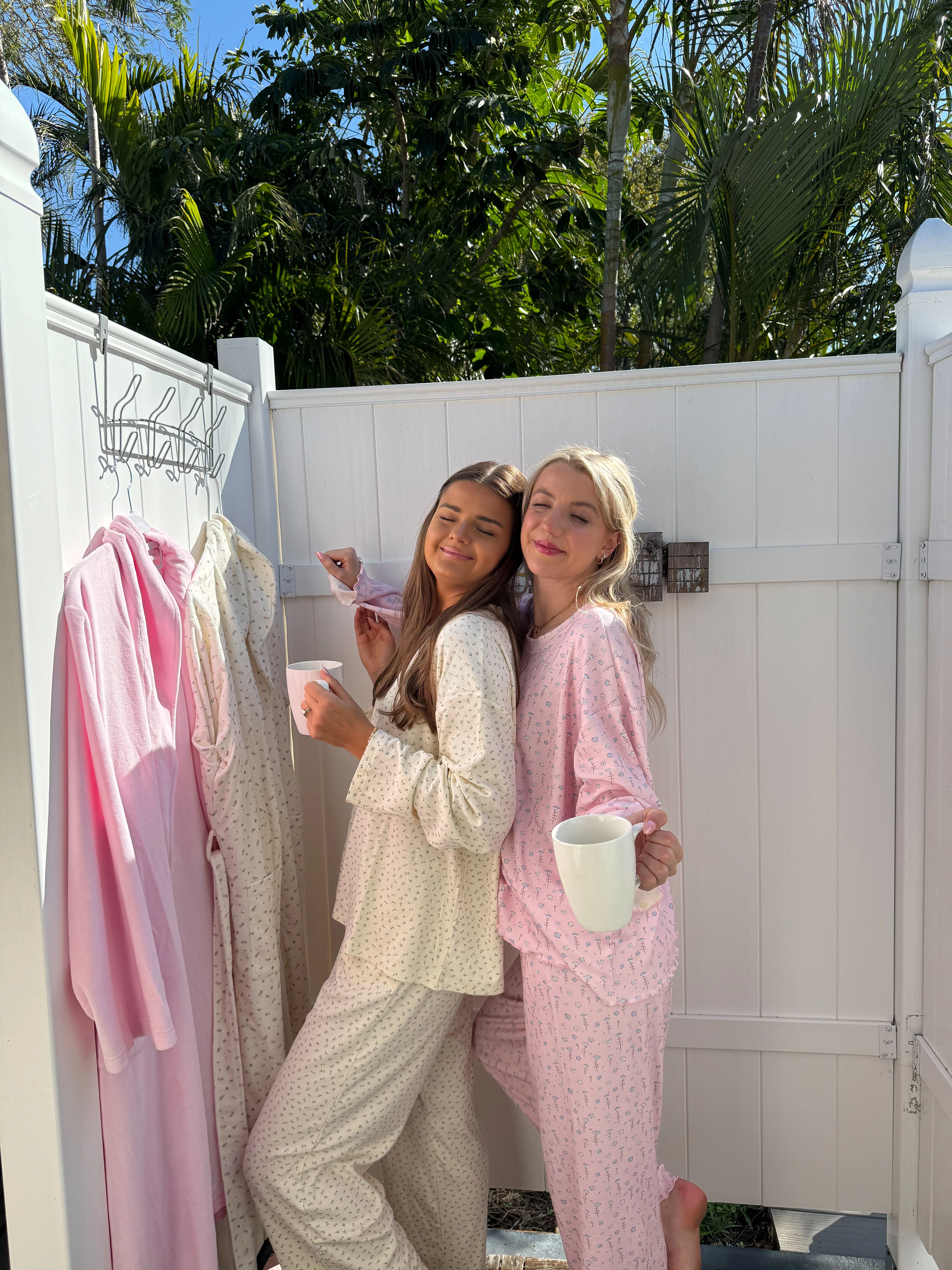 Pale Floral Long Sleeve Pajama Top - Image 21