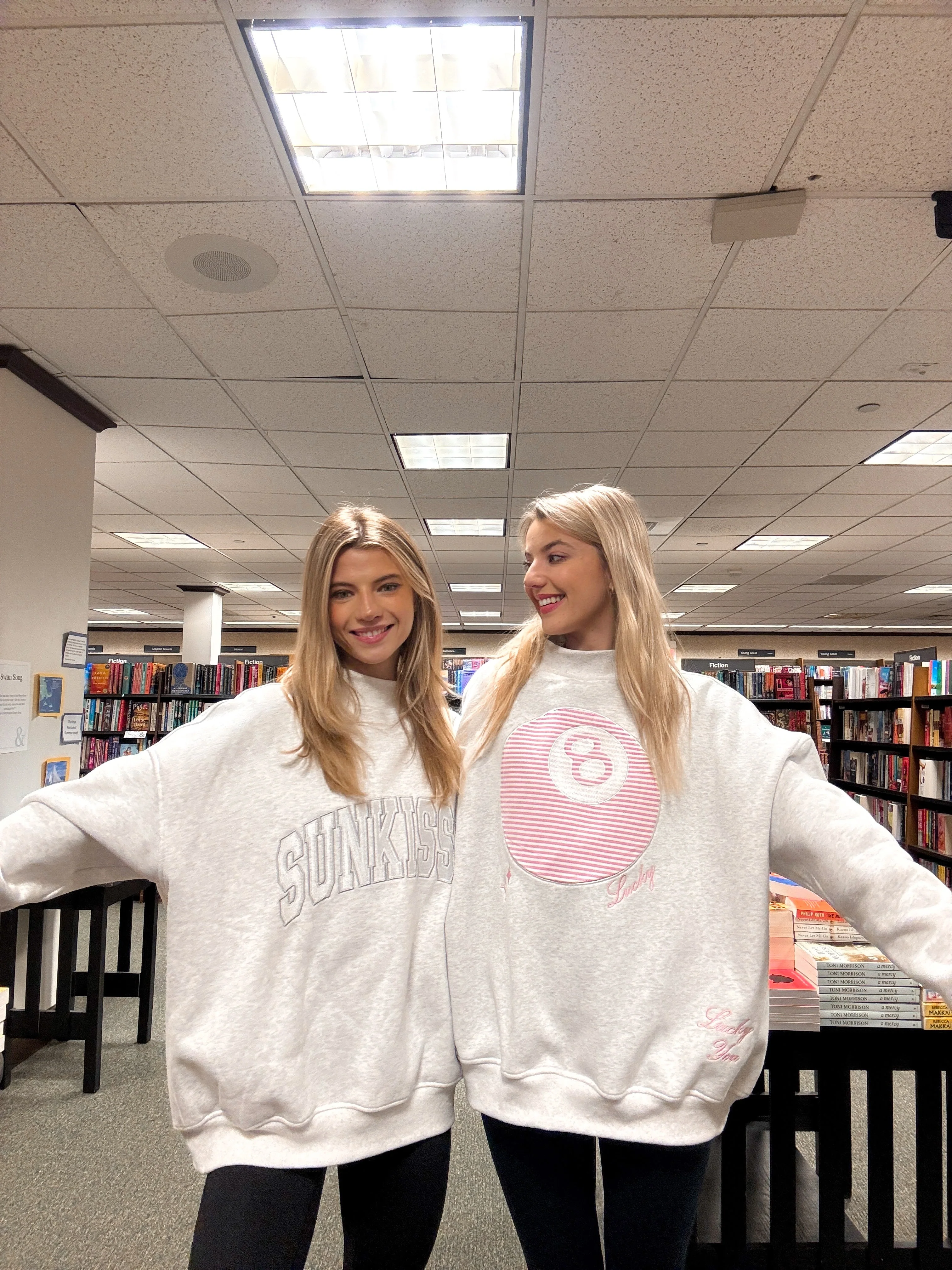 Pearl Grey Lucky You 8 Ball Mockneck Embroider Sweatshirt - Image 6