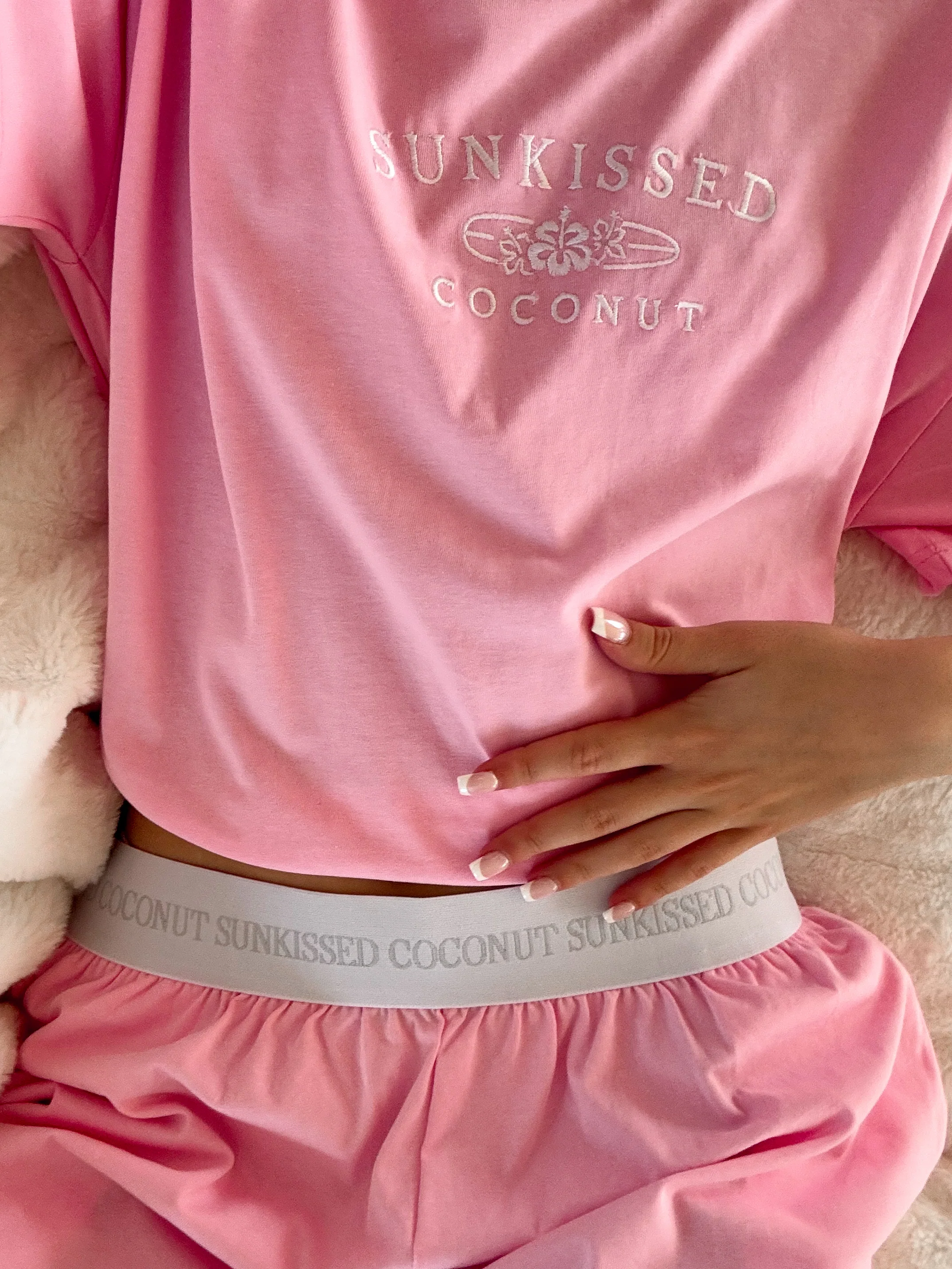 Lush Pink Basic Watercolor Shorts - Image 2