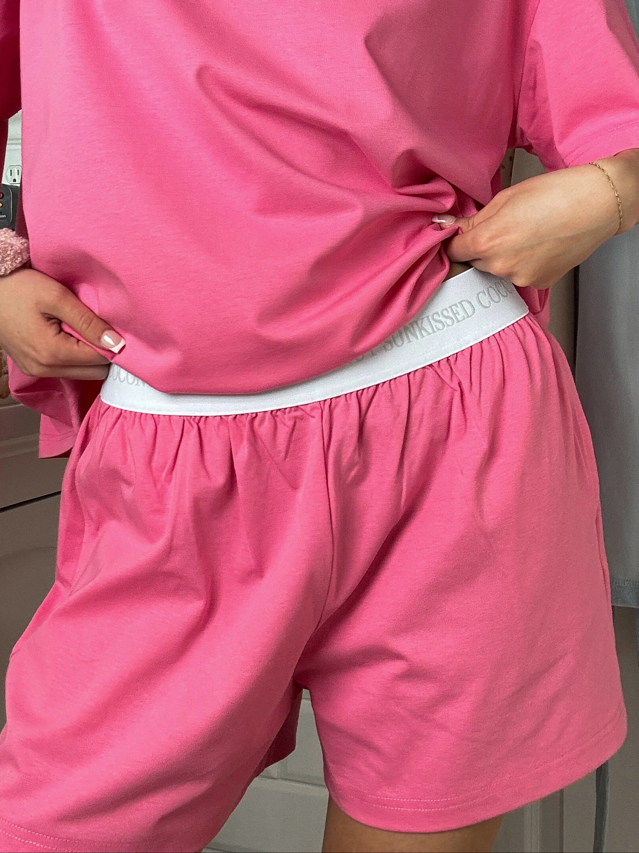 Malibu Pink Basic Watercolor Shorts - Image 2