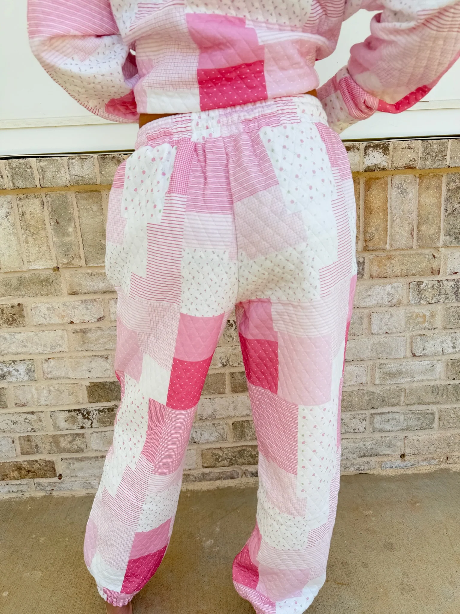 Margo Patchwork Quilted Jogger Sweatpants - Image 2