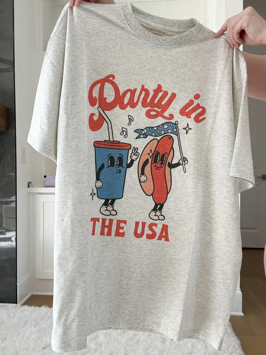 Midweight Party In The USA Hotdog Tee - Image 3