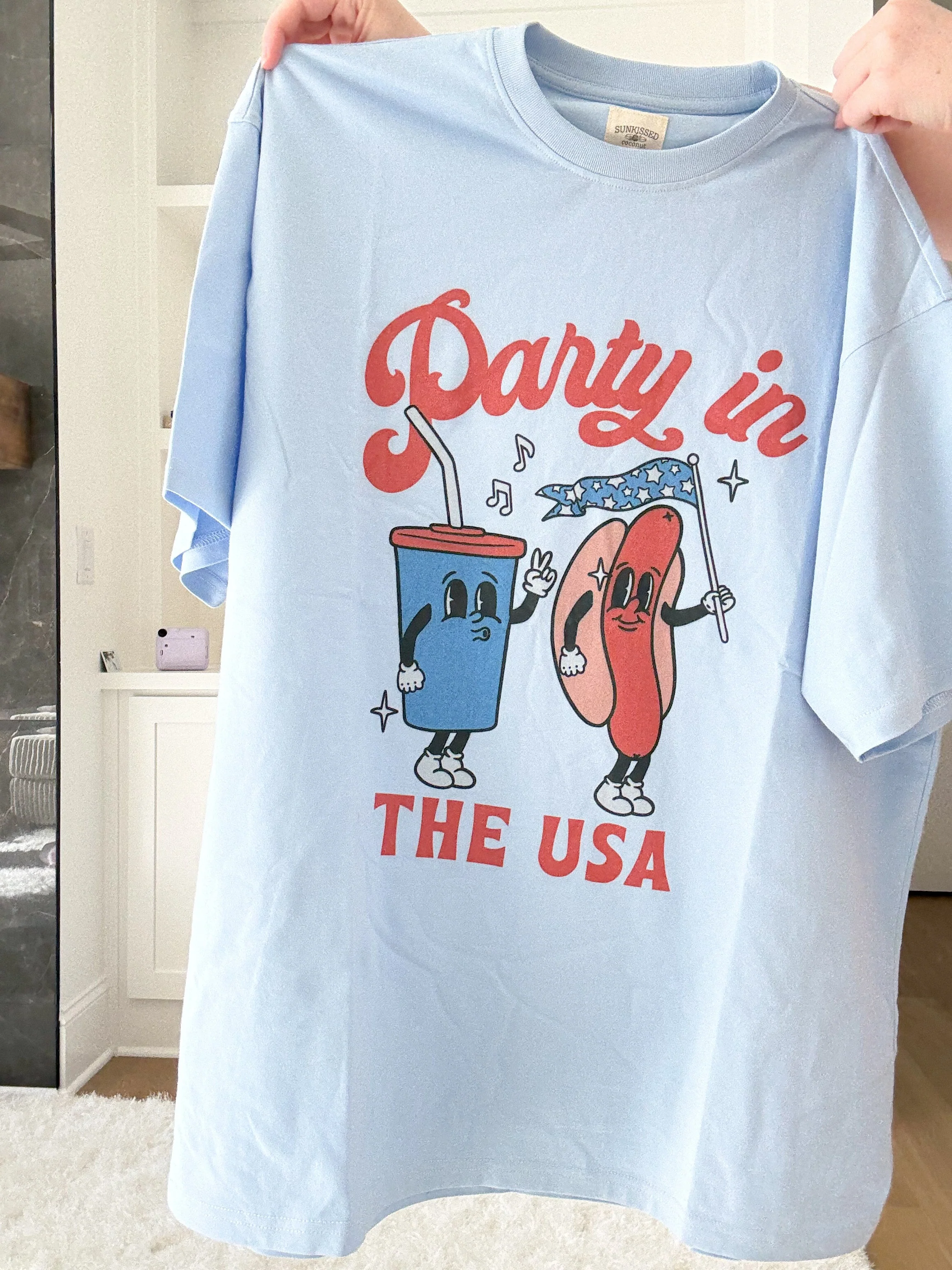 Midweight Party In The USA Hotdog Tee - Image 4