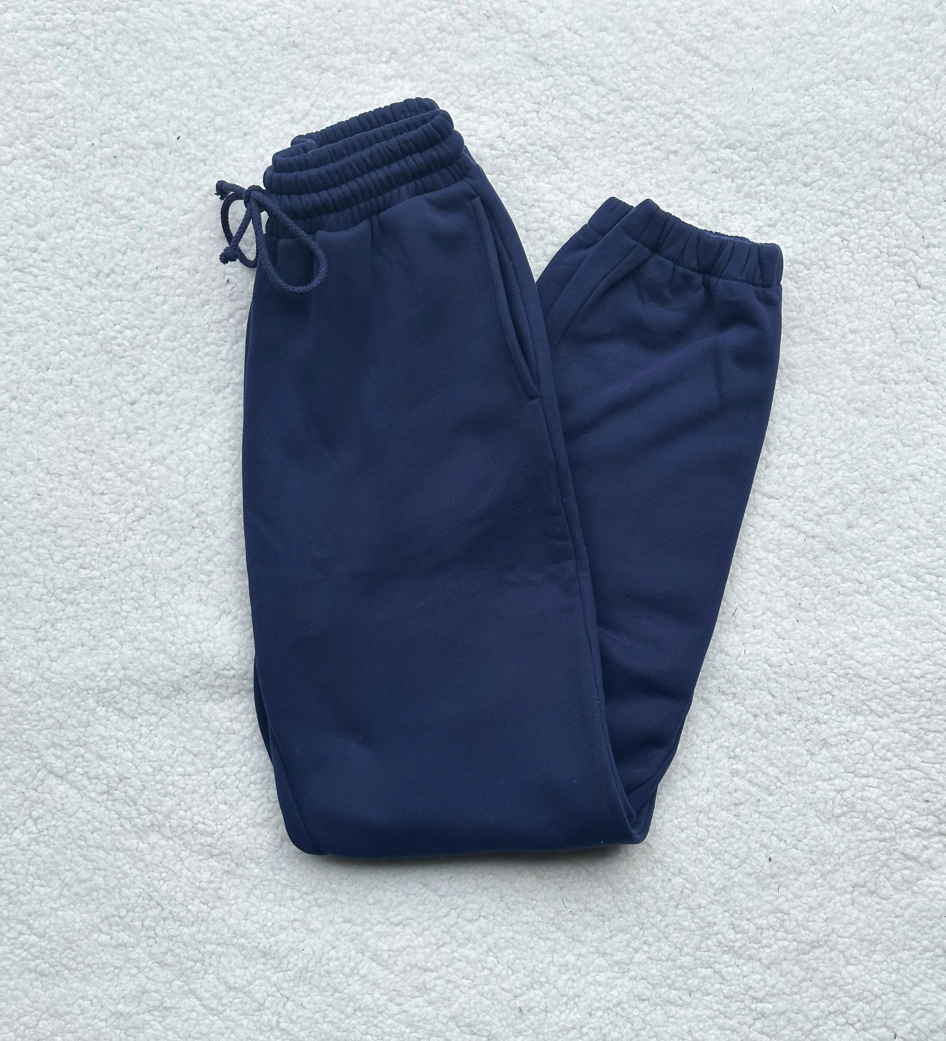 Navy Blue Basic Blank Jogger Sweatpants - Image 3