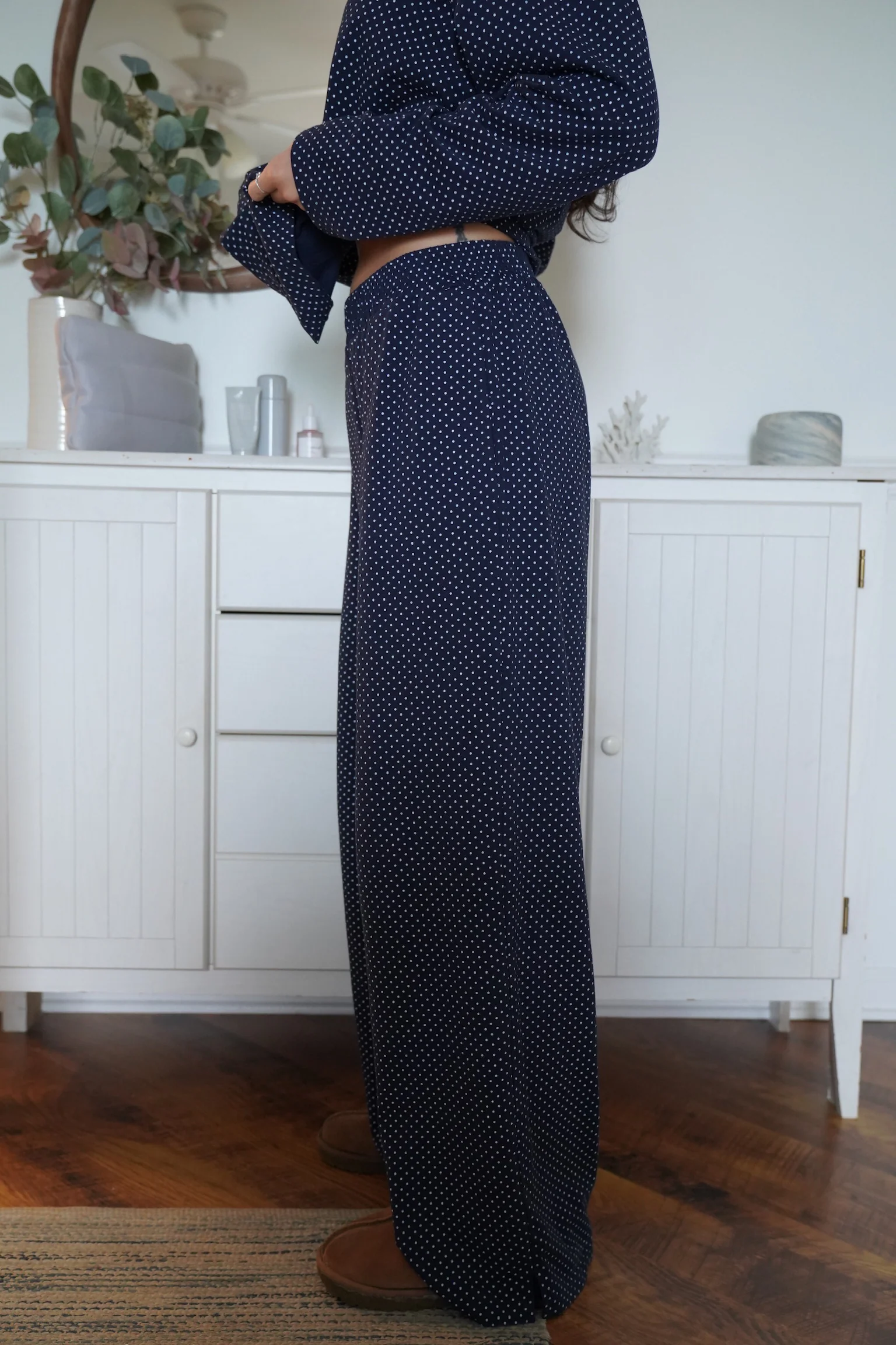 Navy Blue Polka Dot Loungewear Pants - Image 11