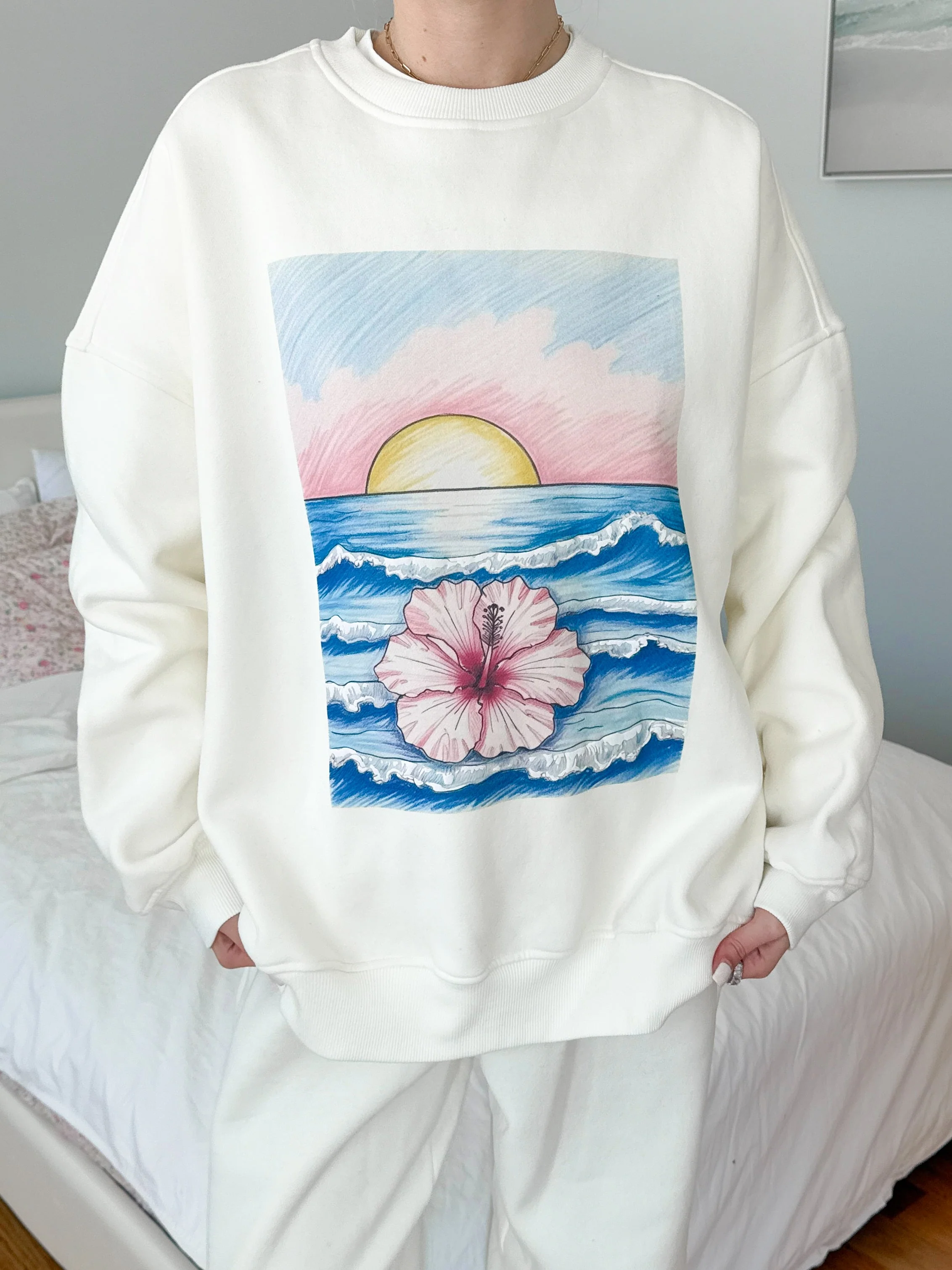 Ivory Ocean Sunset Dreams Sweatshirt - Image 2