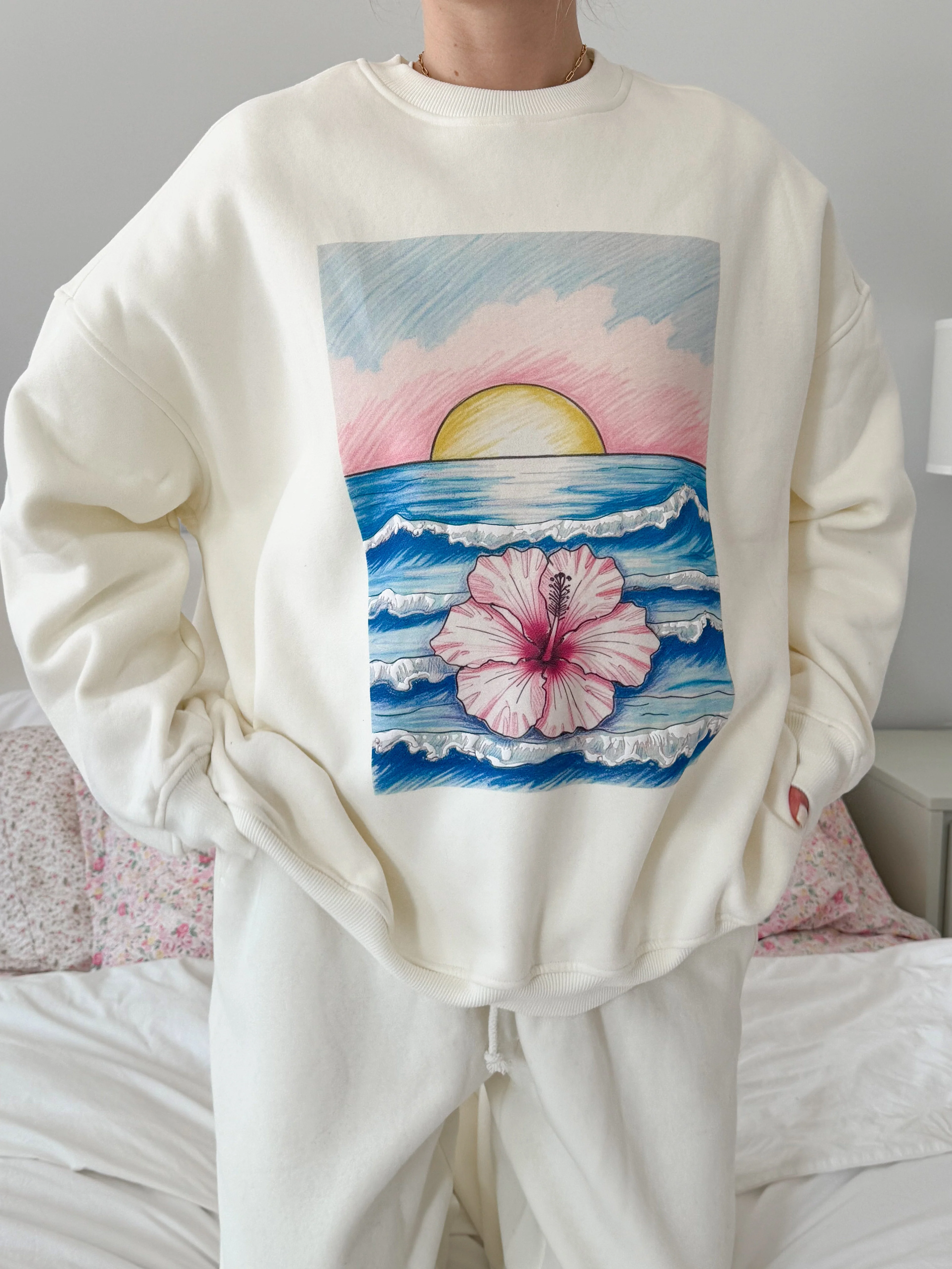 Ivory Ocean Sunset Dreams Sweatshirt - Image 3