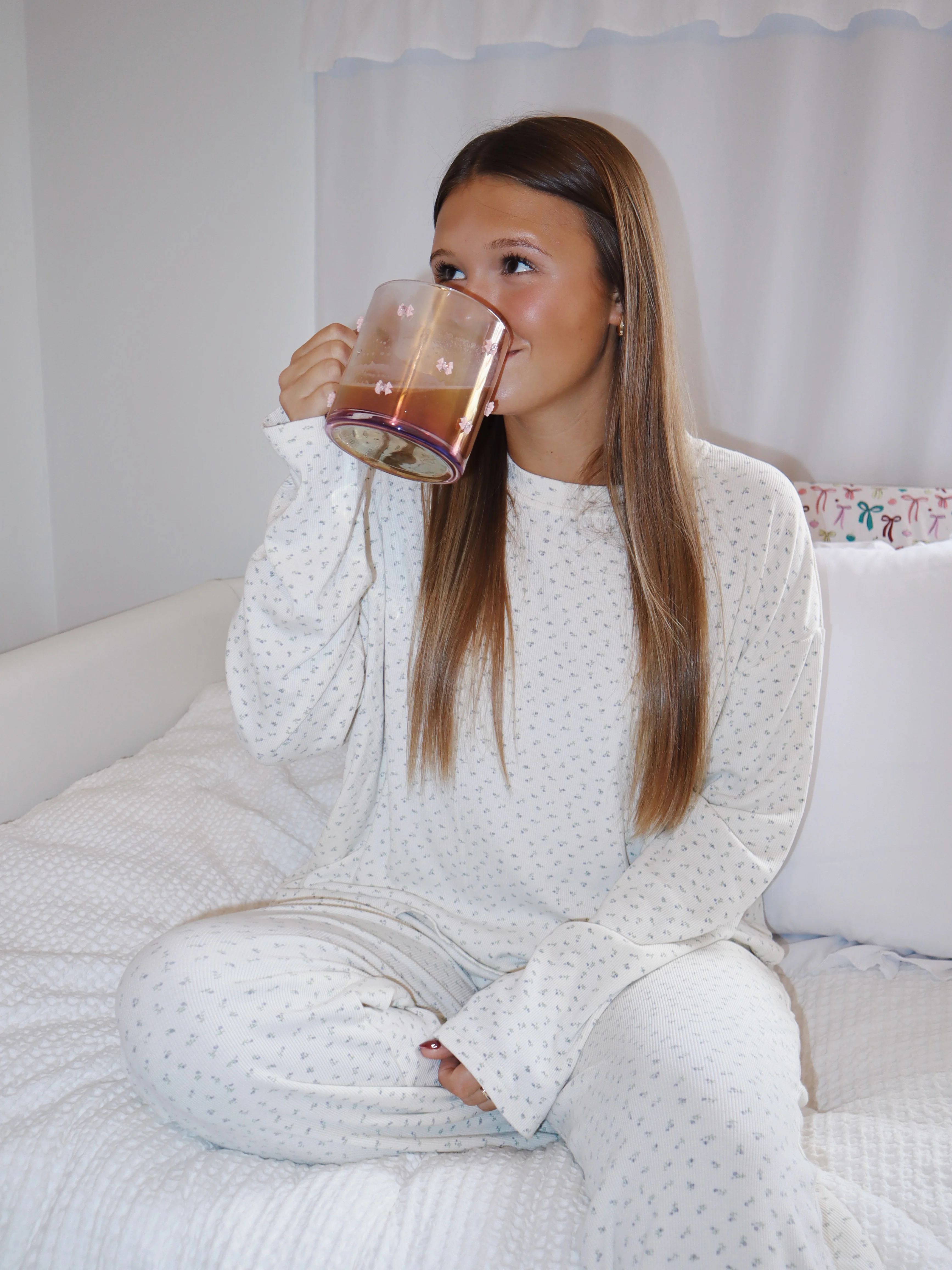 Pale Floral Pajama Pants - Image 13
