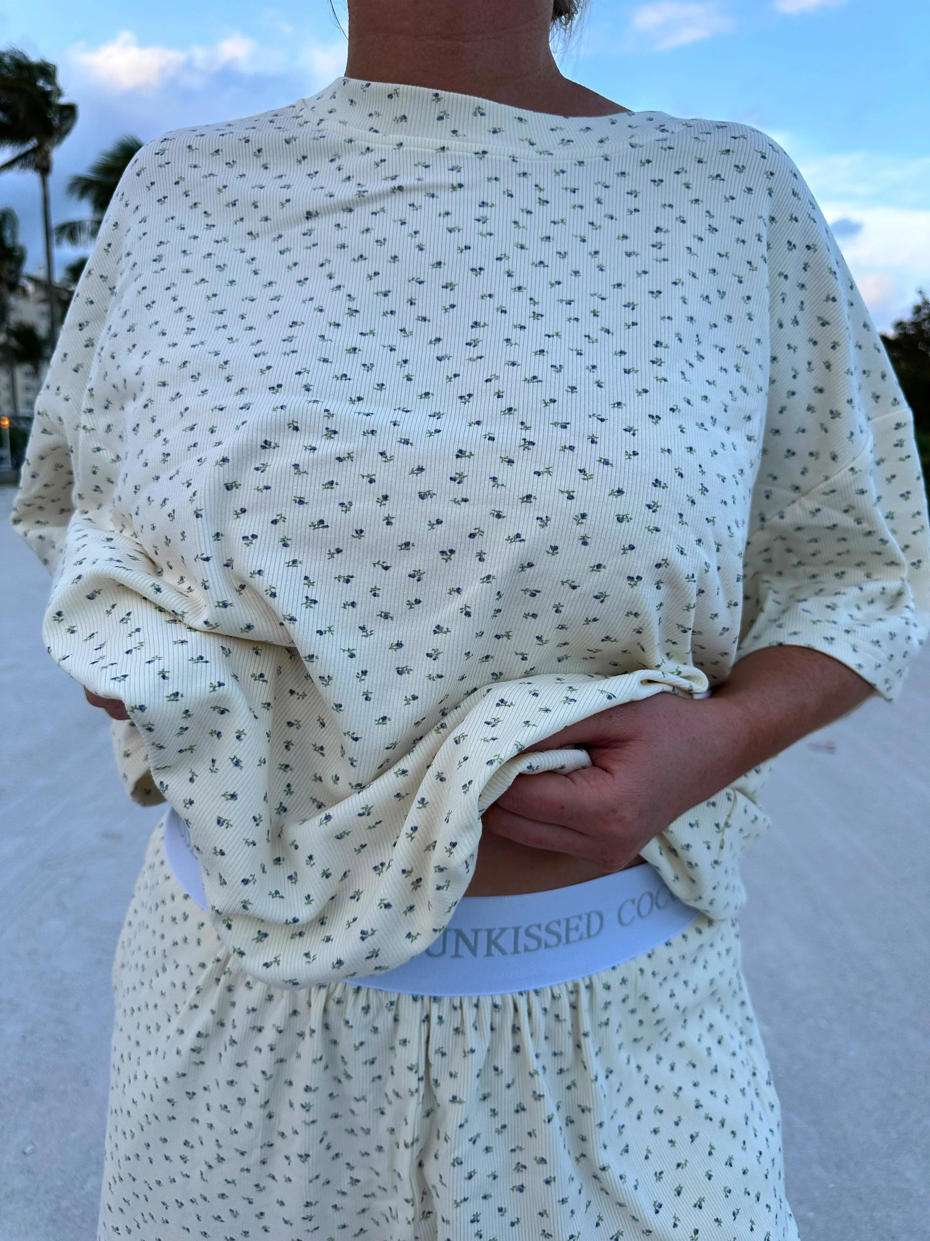 Pale Floral Pajama Shorts - Image 4