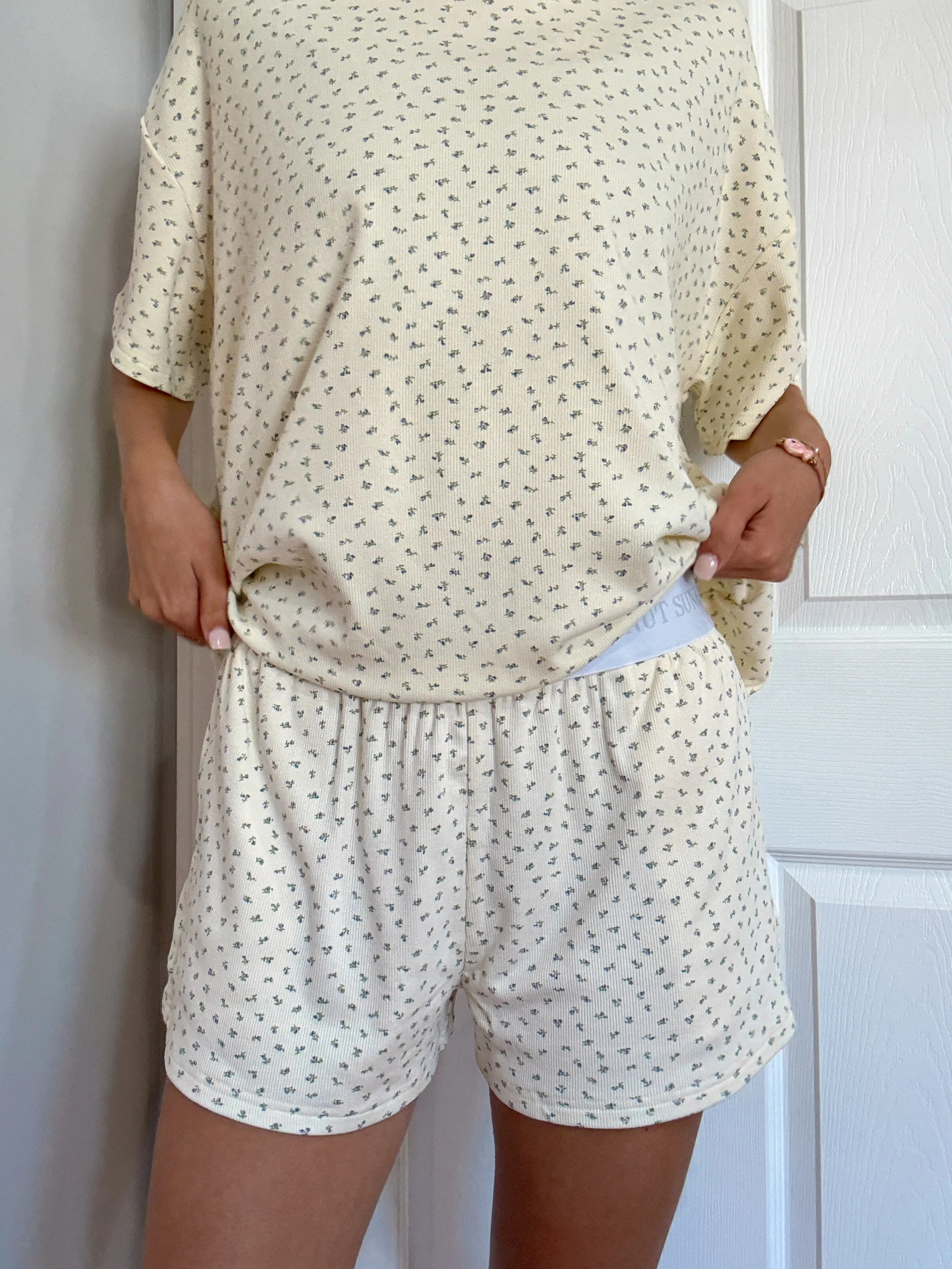 Pale Floral Pajama Shorts - Image 9